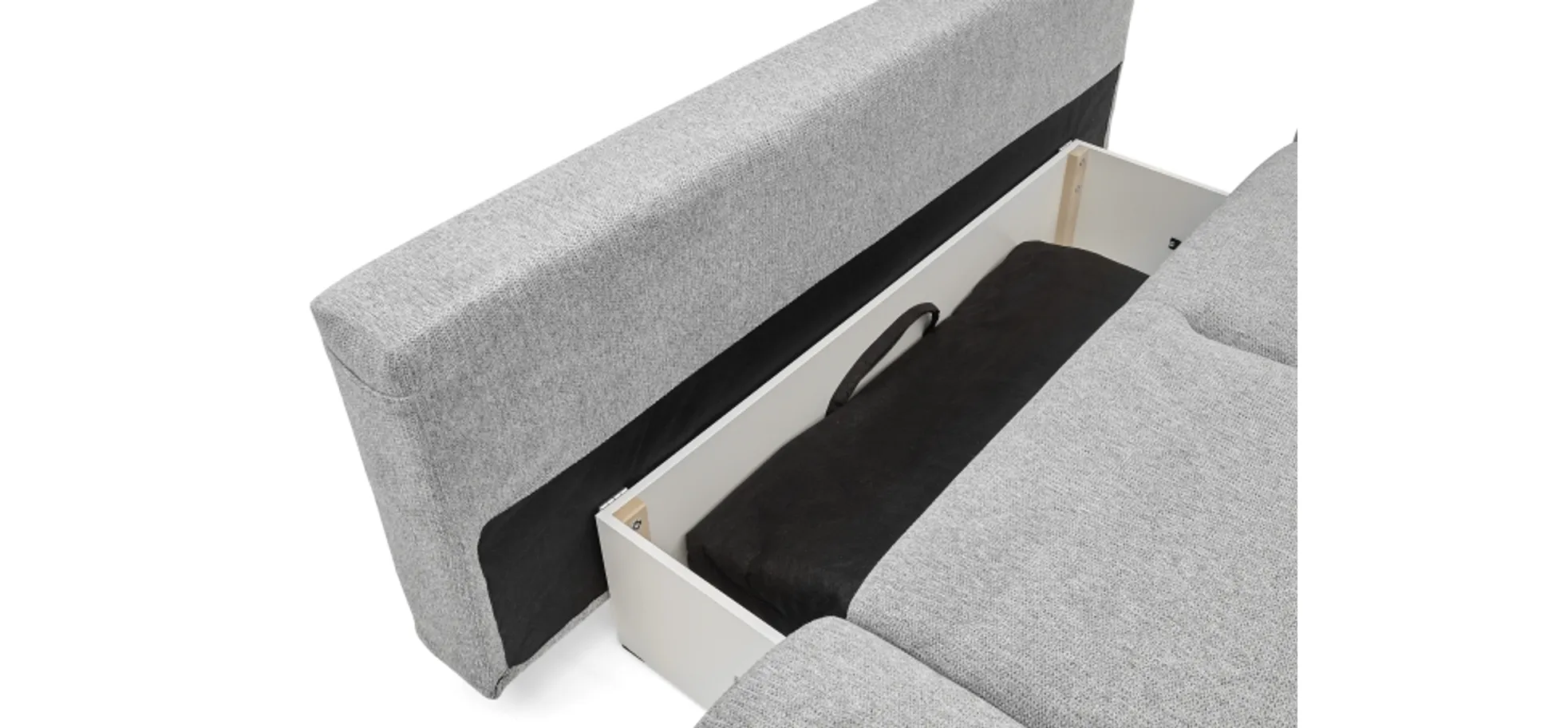 Schlafsofa EMIEL - 2-Sitzer inkl. Schlaffunktion und Bettkasten, Stoff, Braun