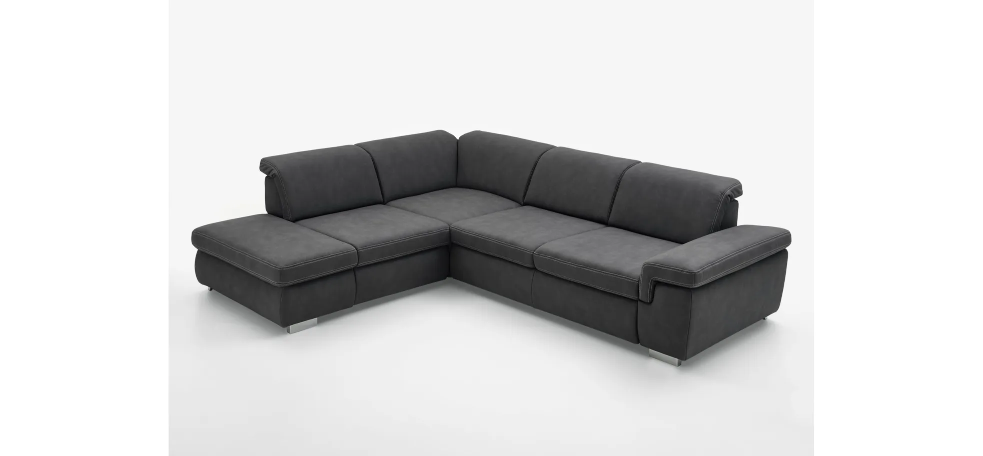 Ecksofa - 1,5-Sitzer mit Ecke rechts, Stoff Dunkelgrau