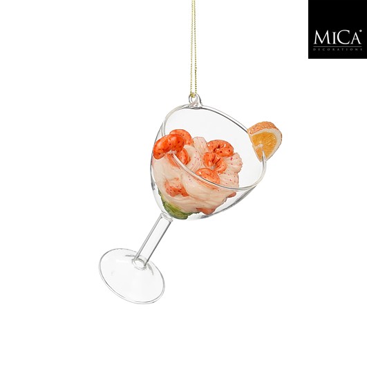 Ornament shrimp cocktail - orange - l8xb6,5xh11cm