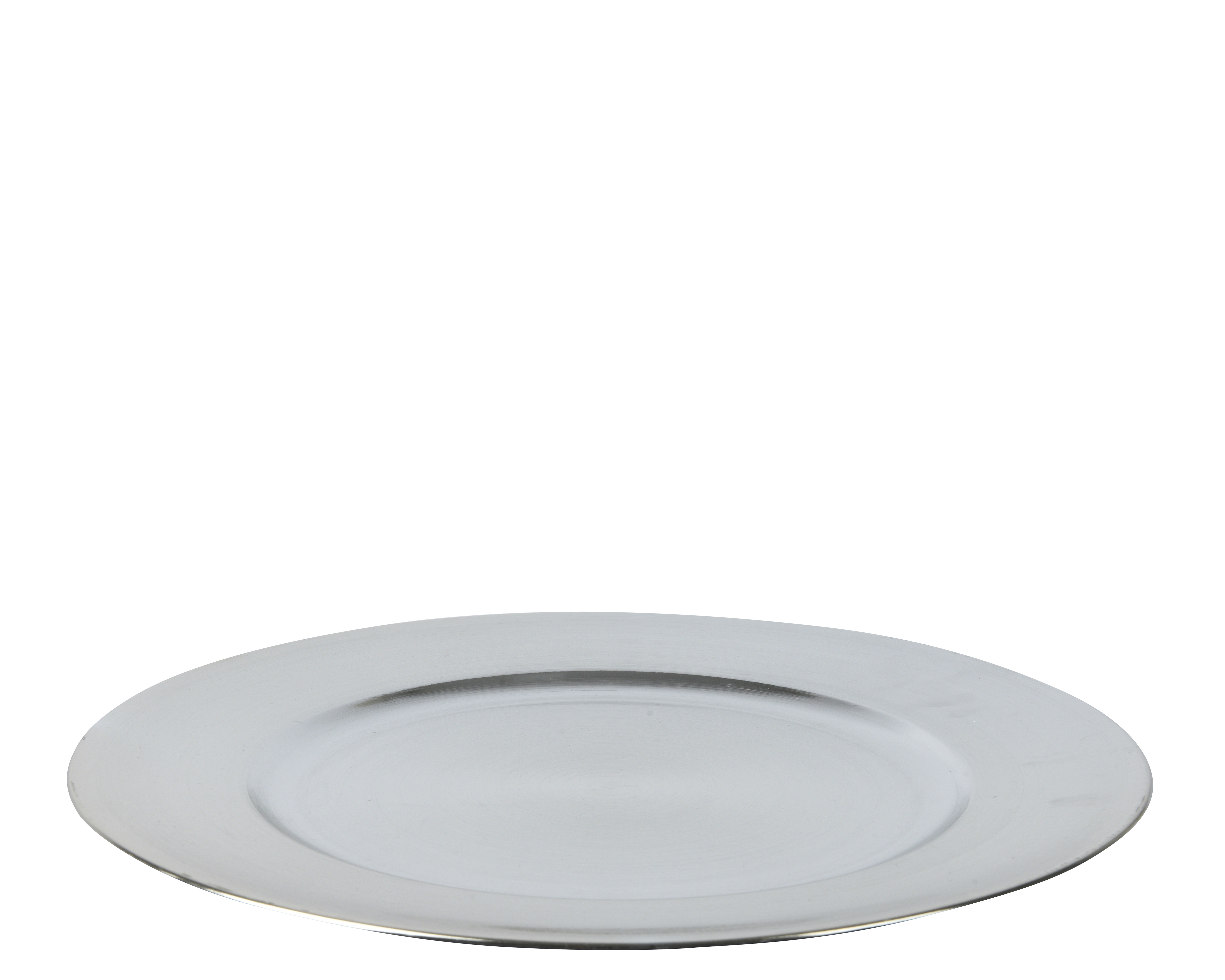 Dekoteller - silber, Plastik, Ø33-H1.5cm