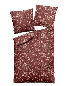 CASEA Mako-Satin-Bettwäsche - Maines,135x200cm, rot, Paisley