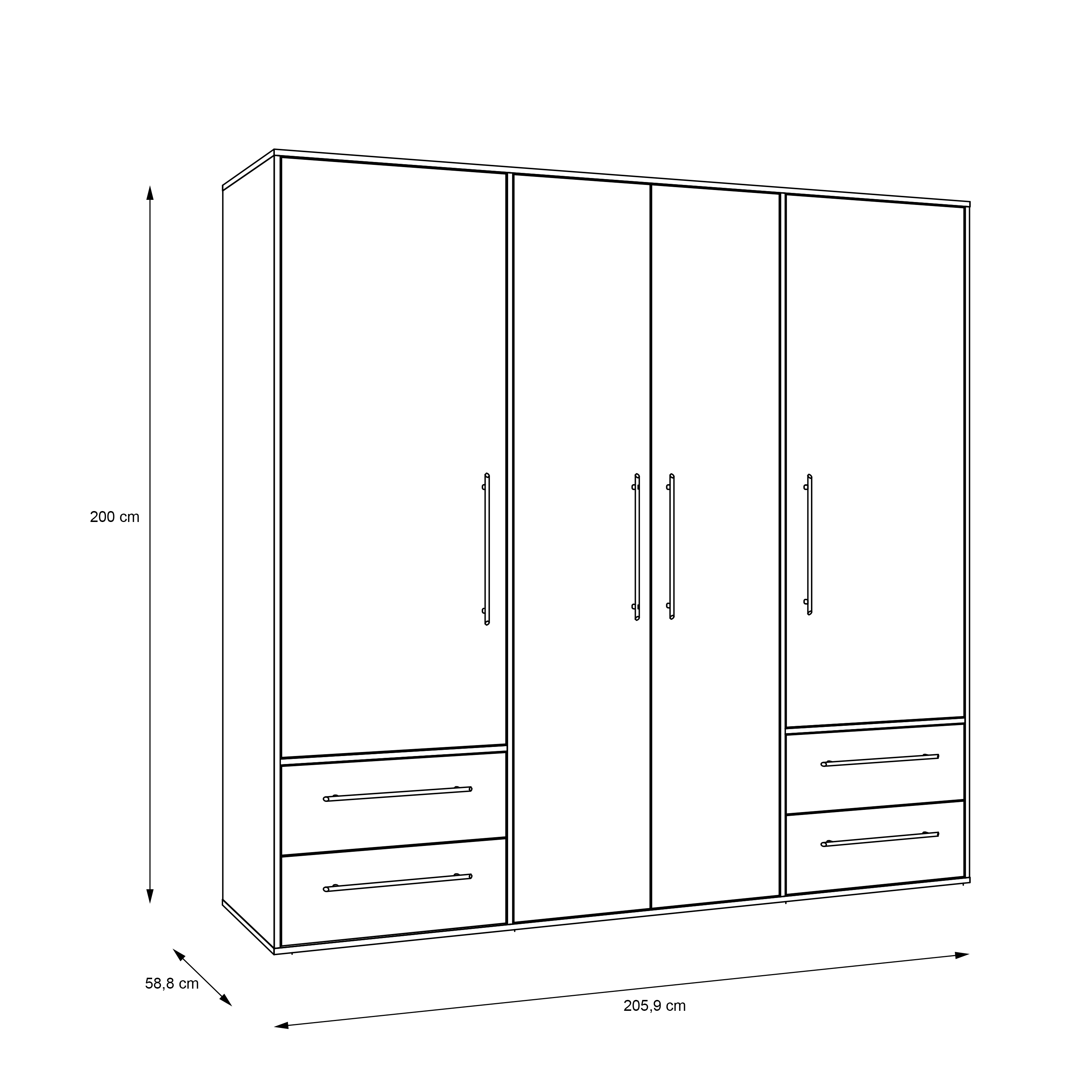 Drehtürenschrank, weiß - Fathie