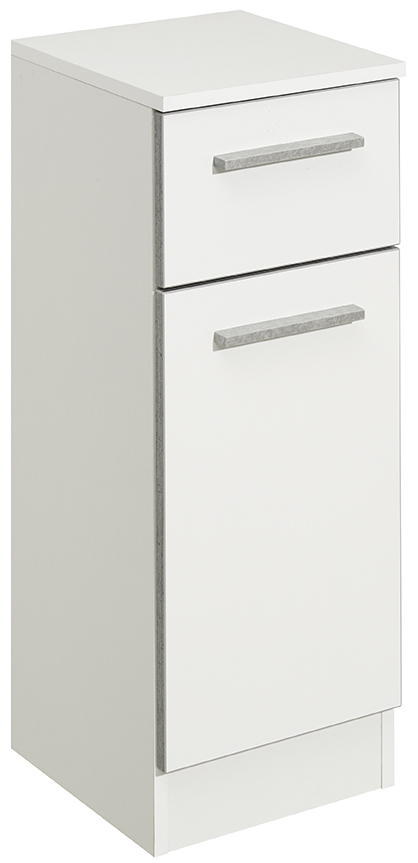 Unterschrank, weiß glanz, 1 Tür, 1 Schub - QUICKSET - 953