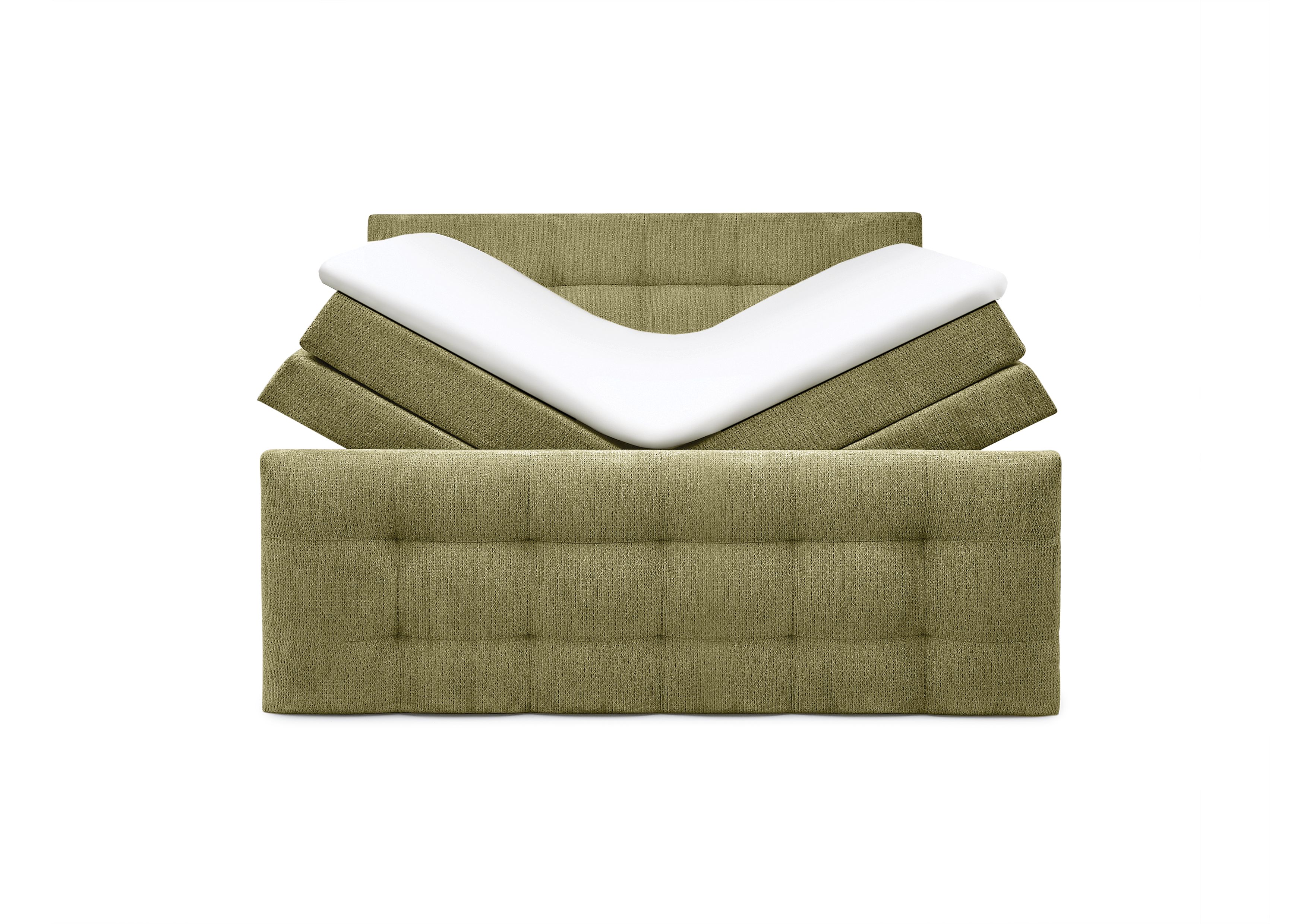 Boxspringbett, Stoff Grün - Sandrin I