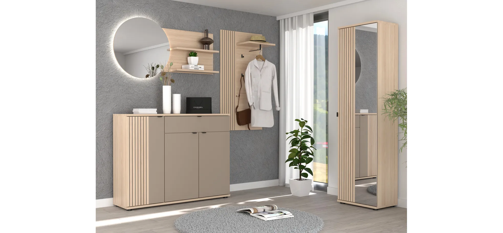 Garderobenschrank, Riva Eiche  - Ilian