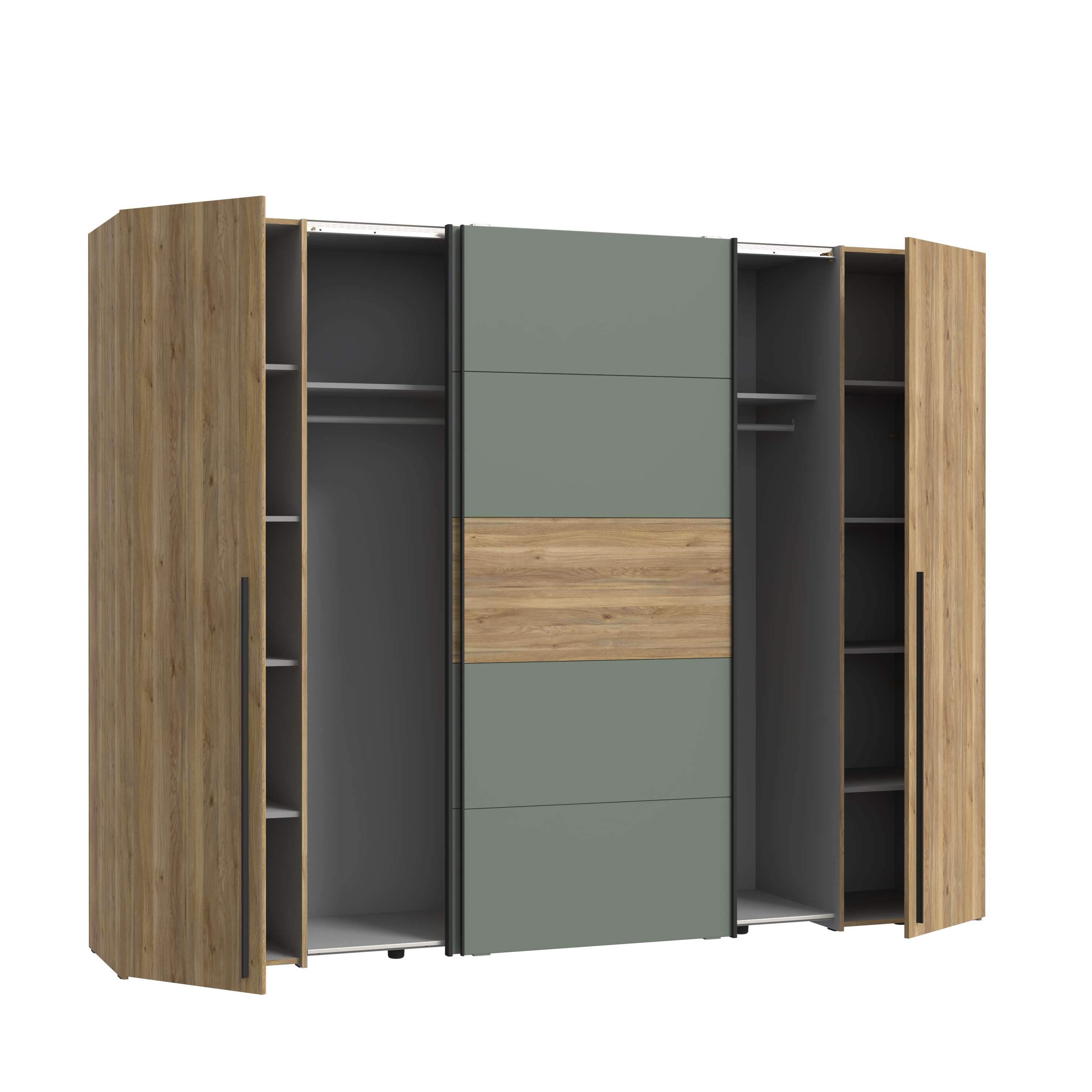 Kleiderschrank, Eiche, Salbei - Fahda