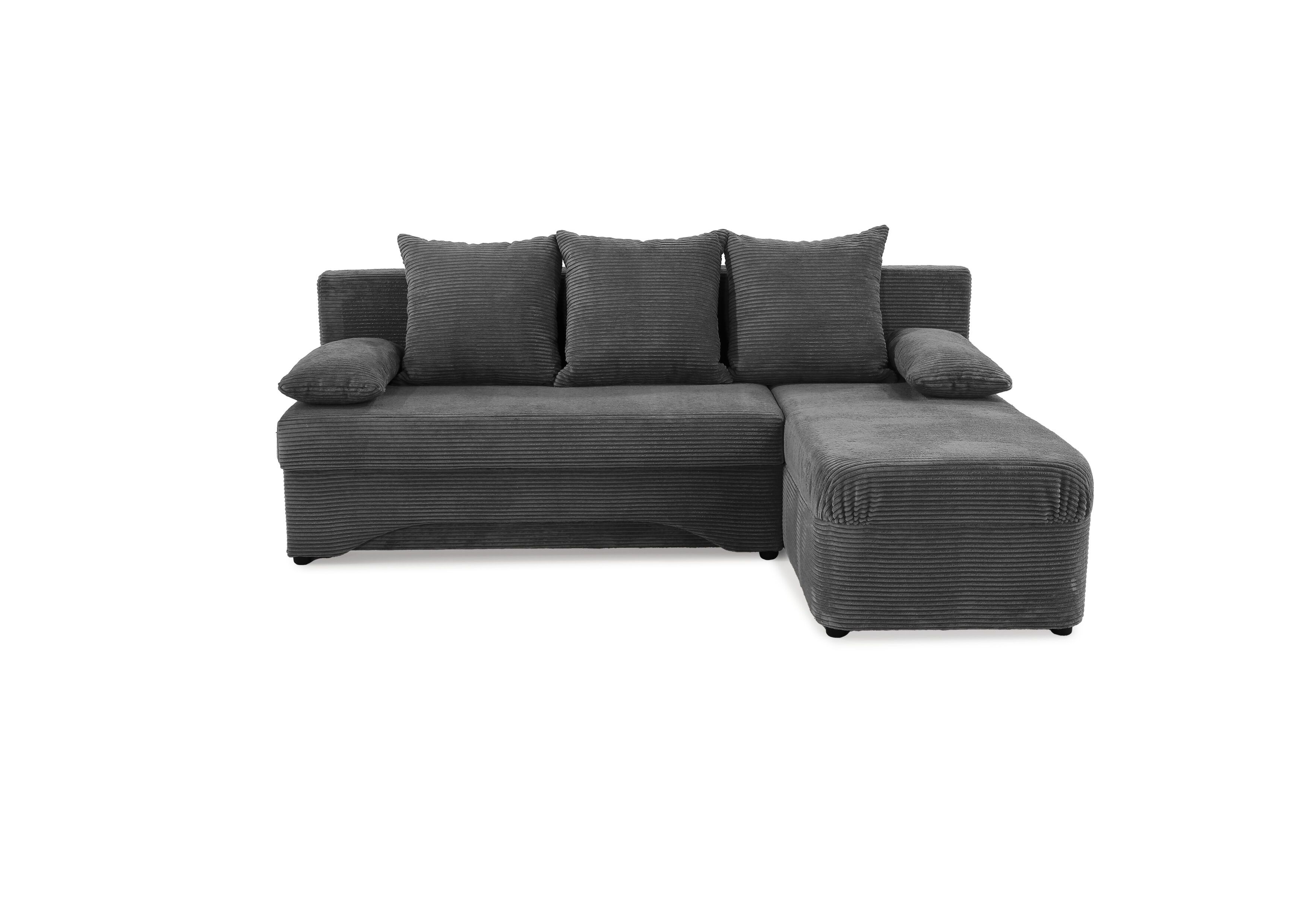 Wohnlandschaft, Cord grau, Gästebett - MyStyle 2193