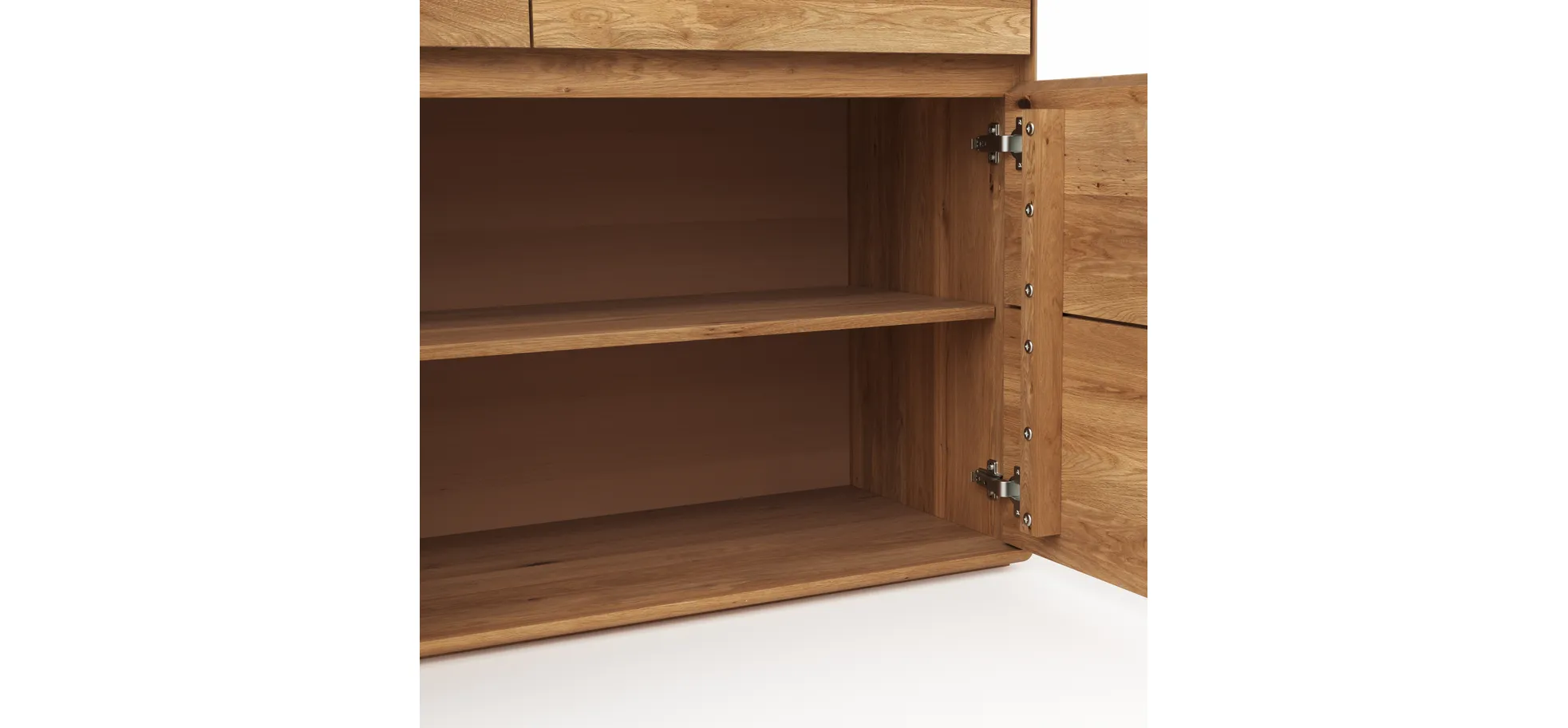 Highboard Hillsboro - inkl. Beleuchtung, Wildeiche natur, geölt