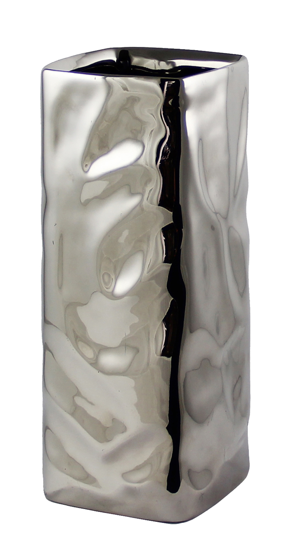 Vase Carta - eckig silber 12x12x30cm
