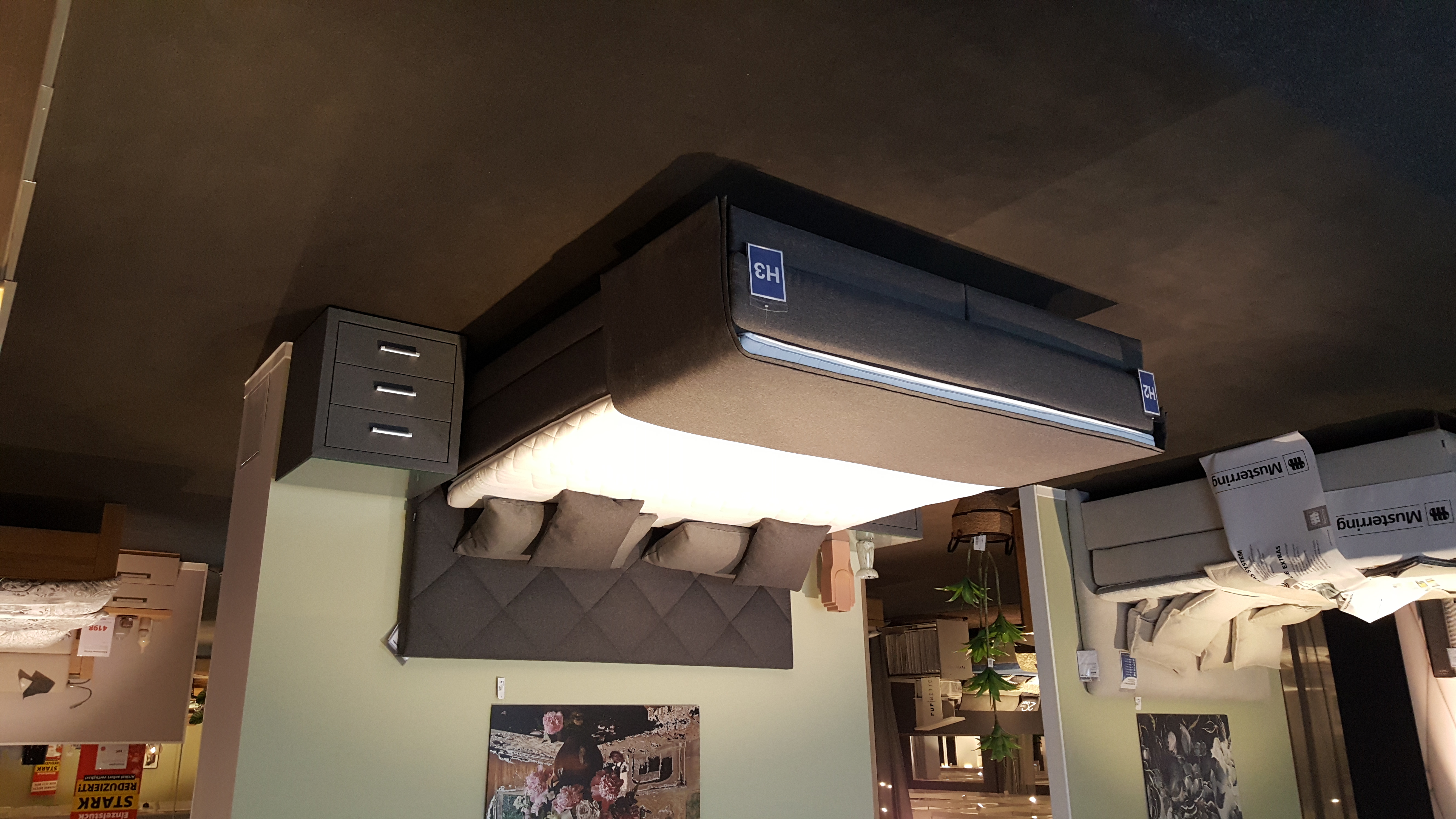 Boxspringbett, Kopfteil Rautensteppung - MR Elias