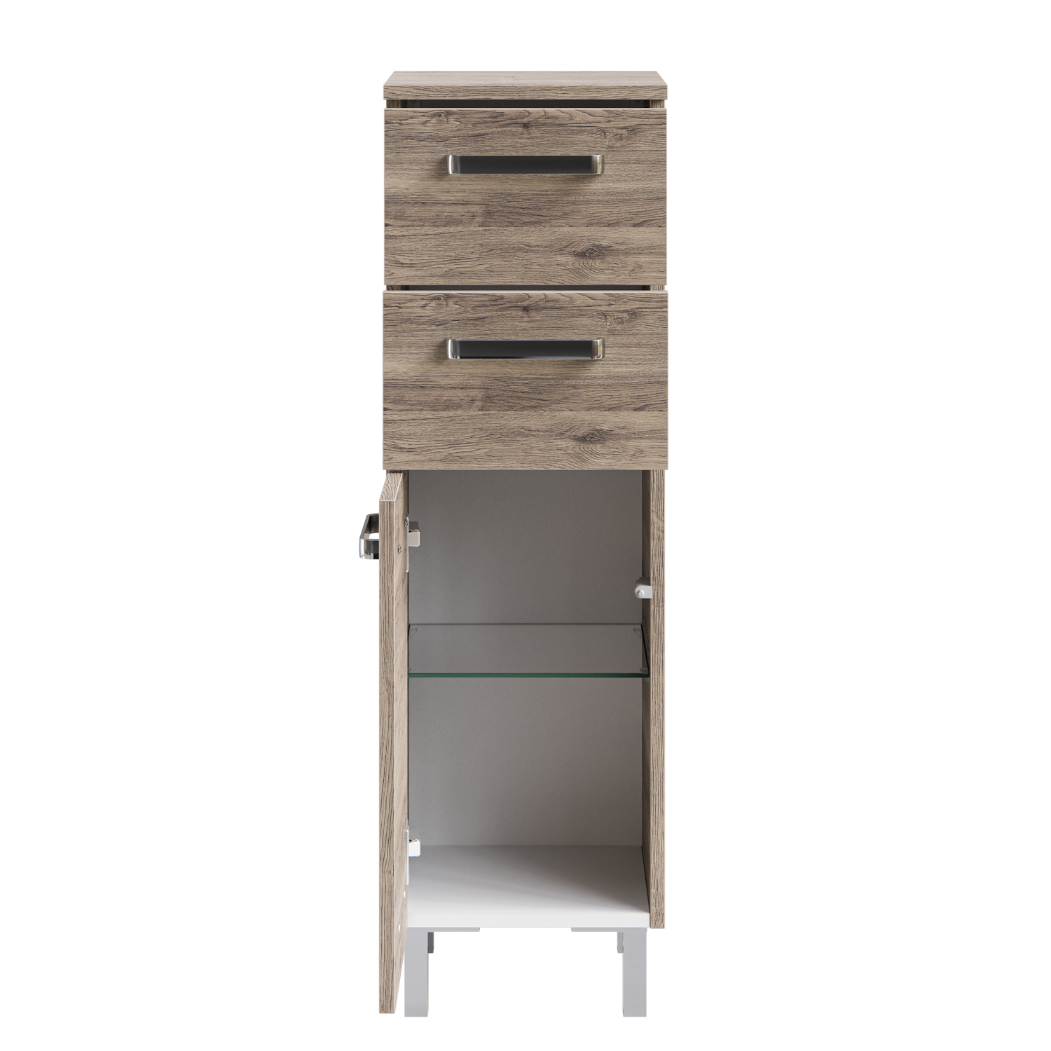 Highboard, Eiche terra, 1 Tür, Schübe - QUICKSET - 313