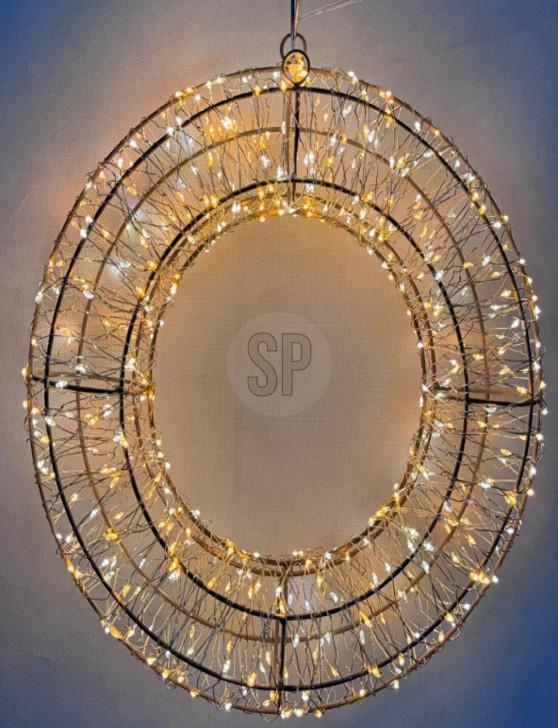 LED Kranz, ca. 38cm, taupe - Timer, Flashing Light