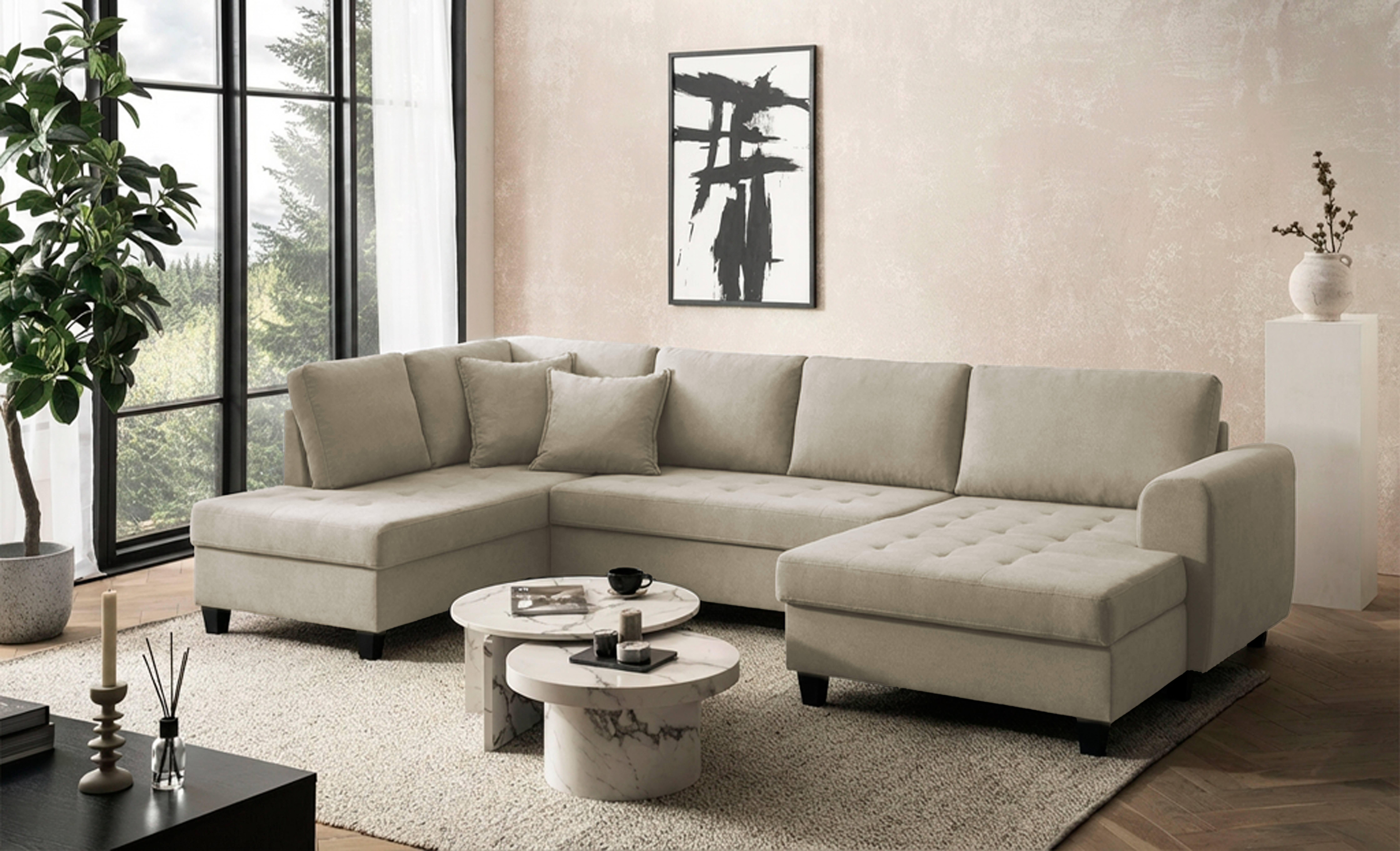 Wohnlandschaft, Stoff fossil - MyStyle 2181