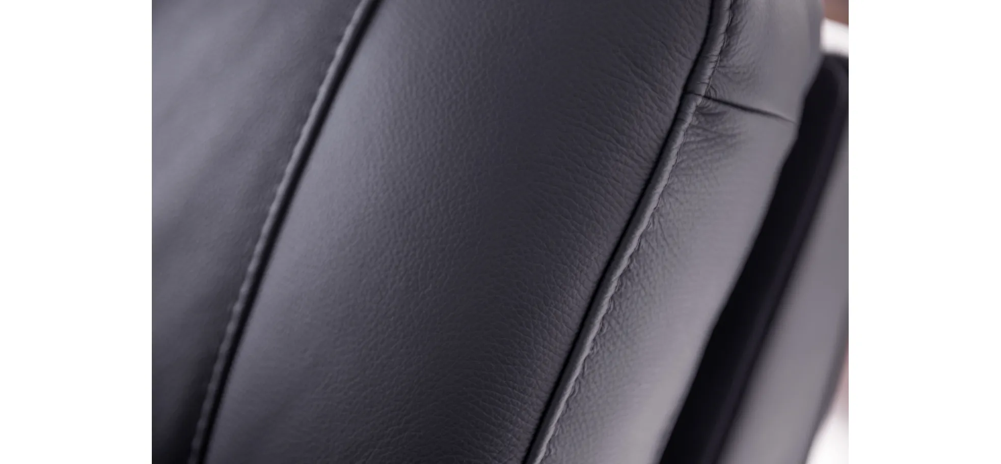 Wohnlandschaft - Ecke links mit 2,5-Sitzer und Longchair rechts, Leder, Schwarz