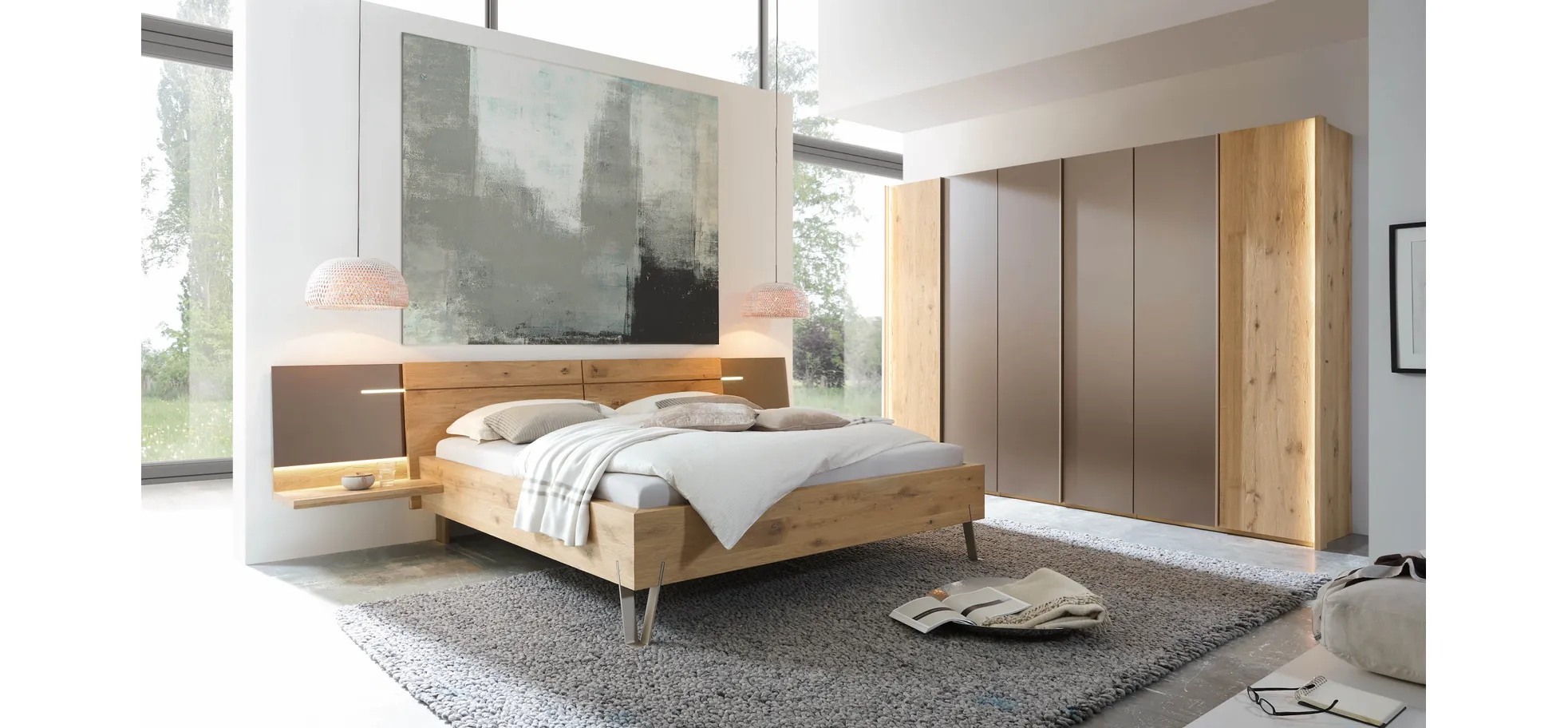 Schlafzimmer - Wildeiche, Massiv