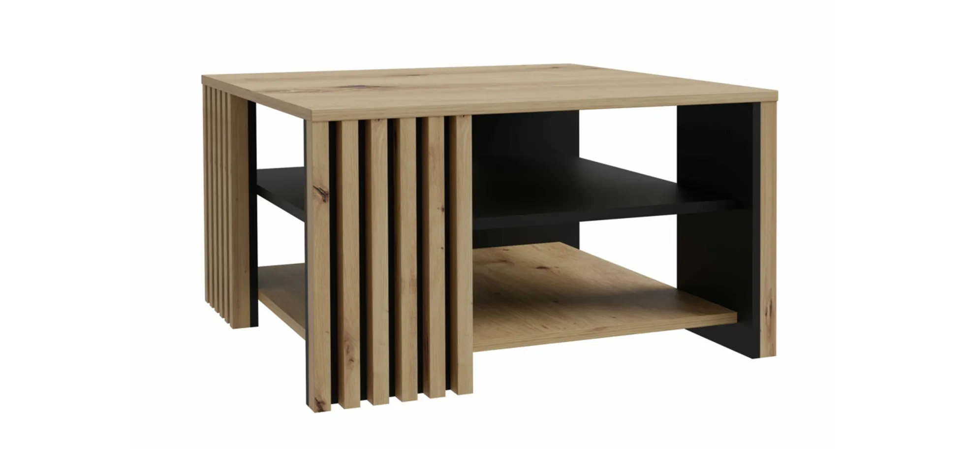 Couchtisch, Artisan Eiche, schwarz - Floriss