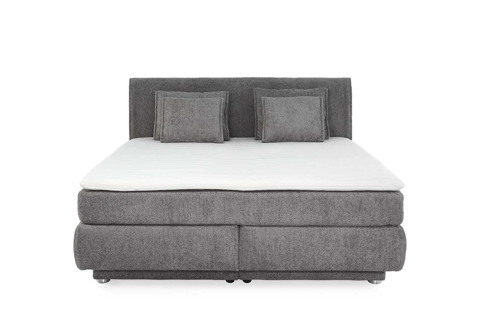 Boxspringbett, Mittelgrau - Jillian