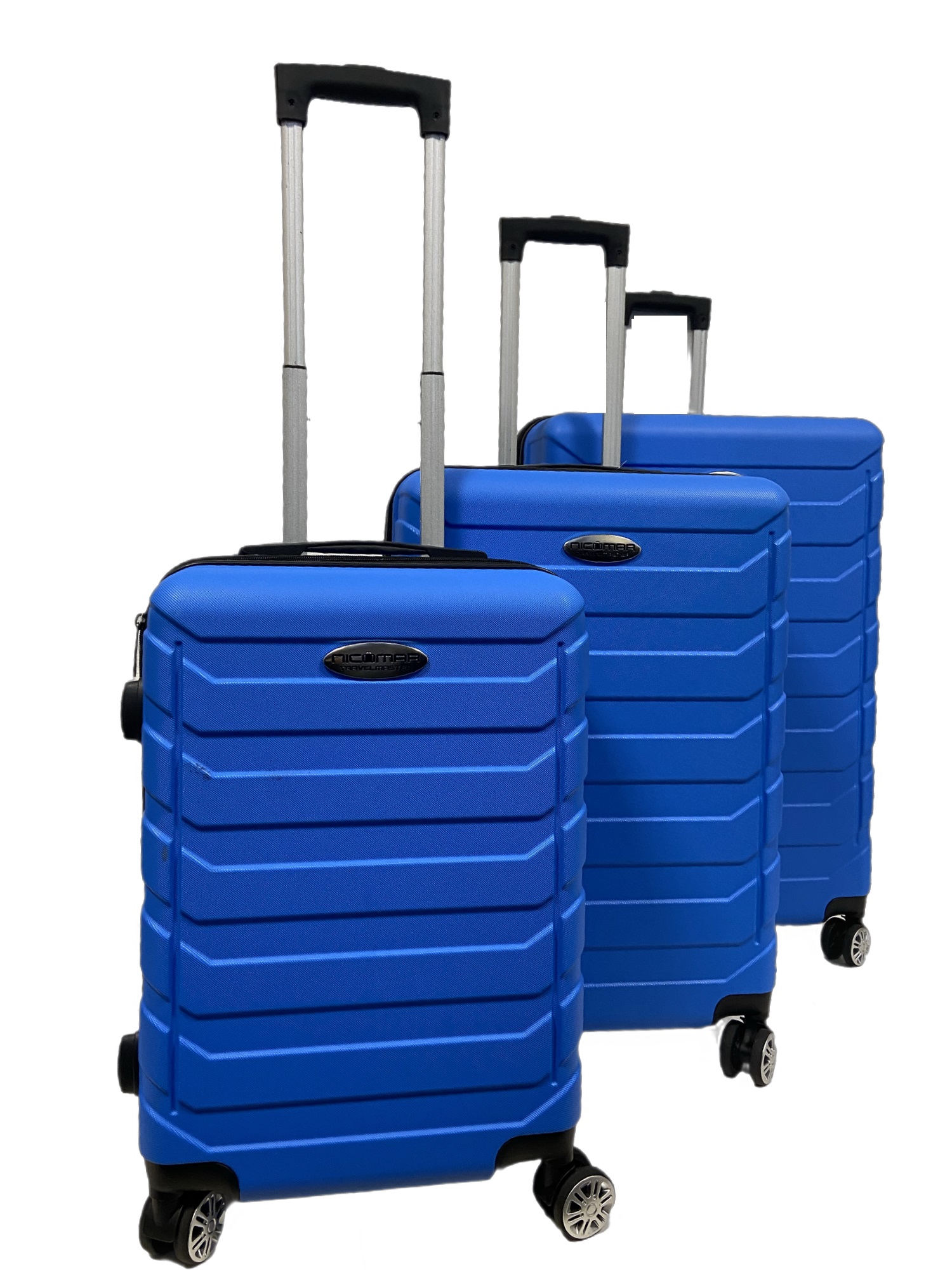 Kofferset, 3-Tlg. - Doppelräder, blau