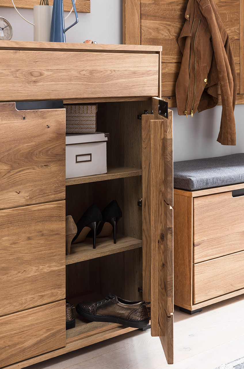 Schuhschrank, Kommode, Eiche, 2-trg., 1 SK - Edma