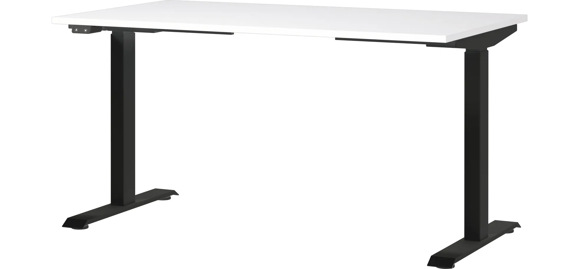 Schreibtisch GELI - höhenverstellbar, LB ca. 140x80 cm, Weiß, Schwarz