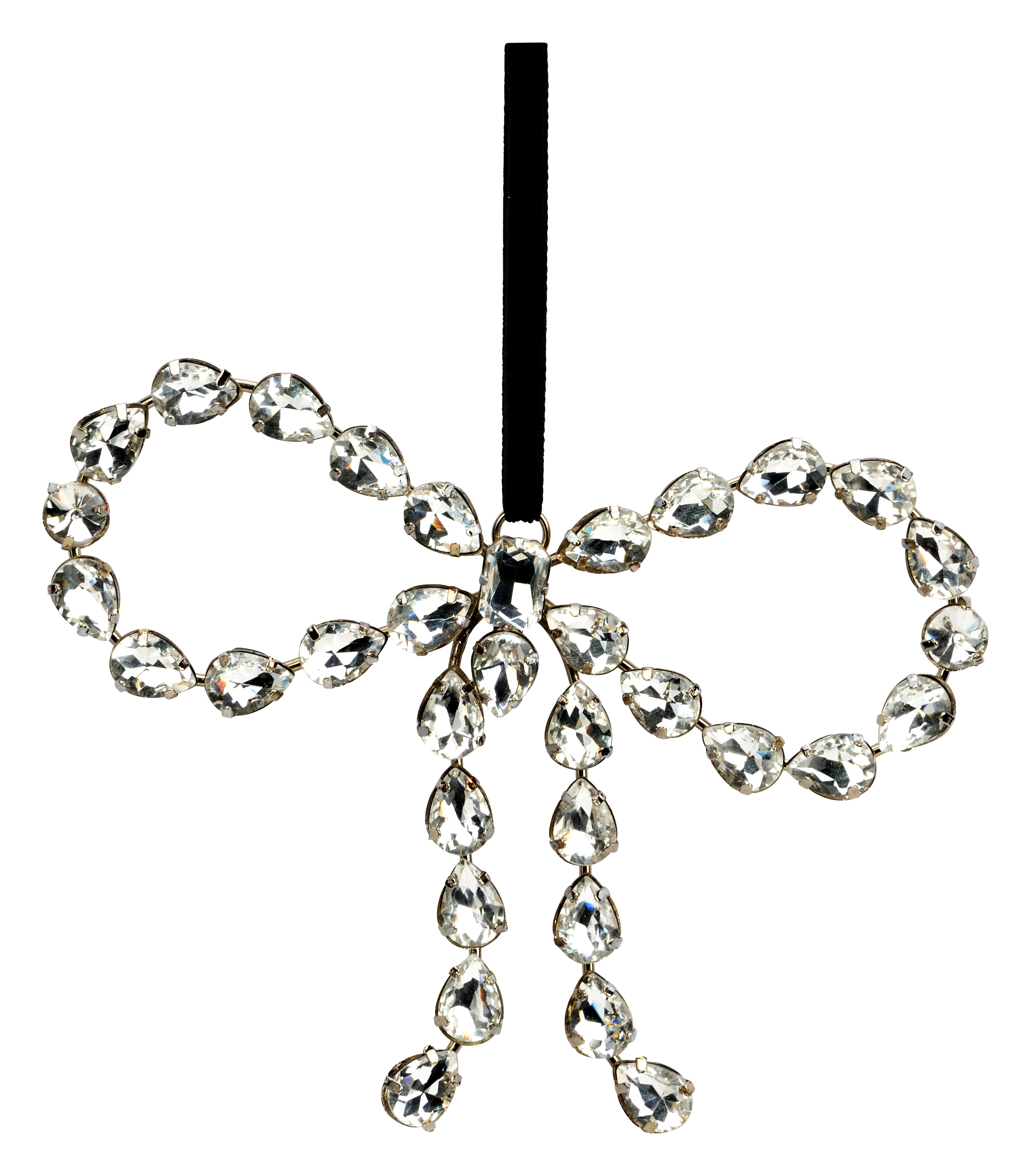 Deko-Hänger Schleife, Glas, Metall, silber - Höhe ca. 11cm, Breite ca. 15cm
