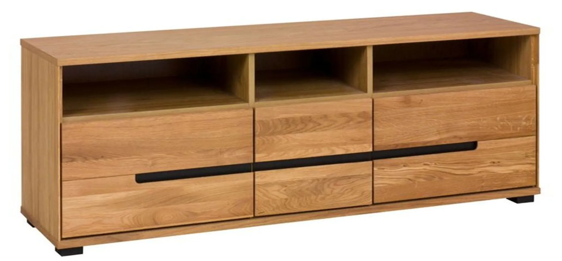 TV-Lowboard, Eiche, 3 Schübe, 3 Fächer - Edma