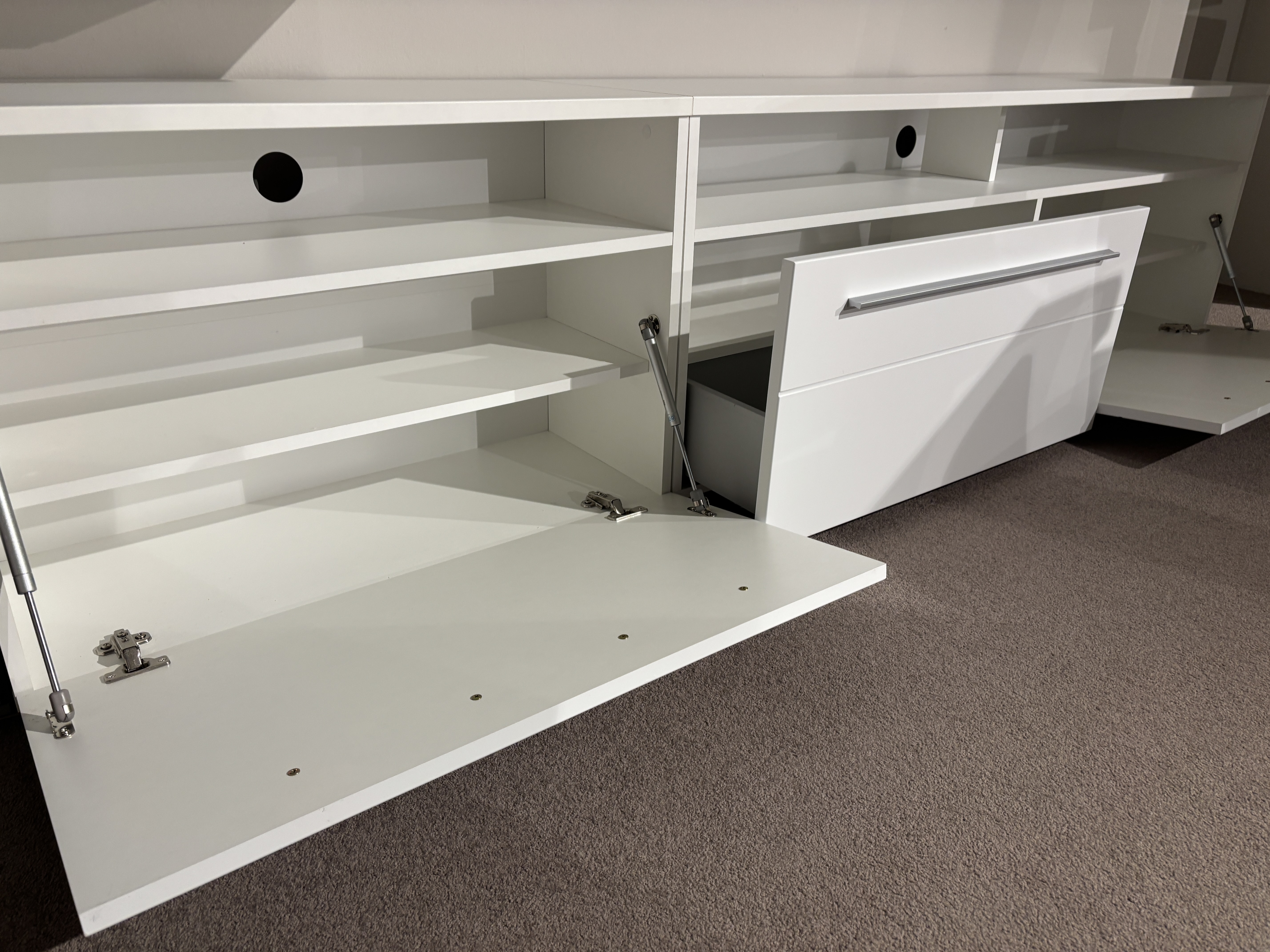 Wohnwand, weiß/graphit matt MDF - INKON