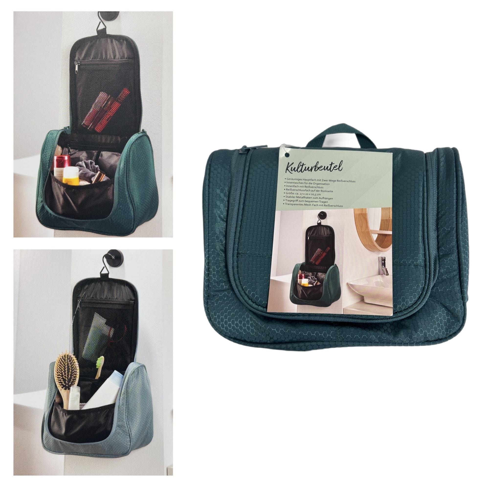Kulturbeutel, sort. - 27x20x10,5cm, 100% polyester