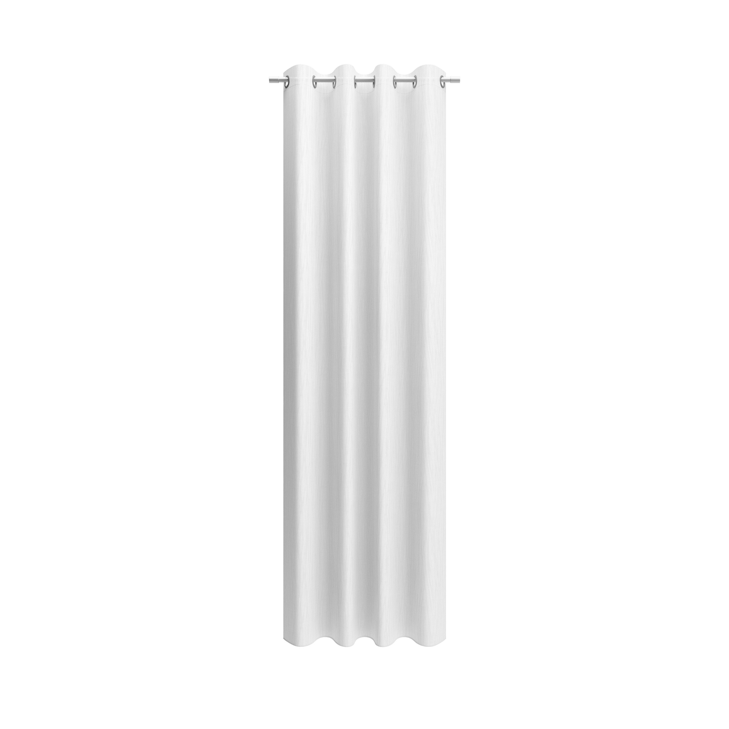 Ösenschal Raya, graphisch, 142x245cm - 100% polyester, semitransparent, weiß