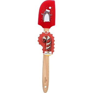 Teigschaber mit Ausstechform Pinguin - mit Holzgriff