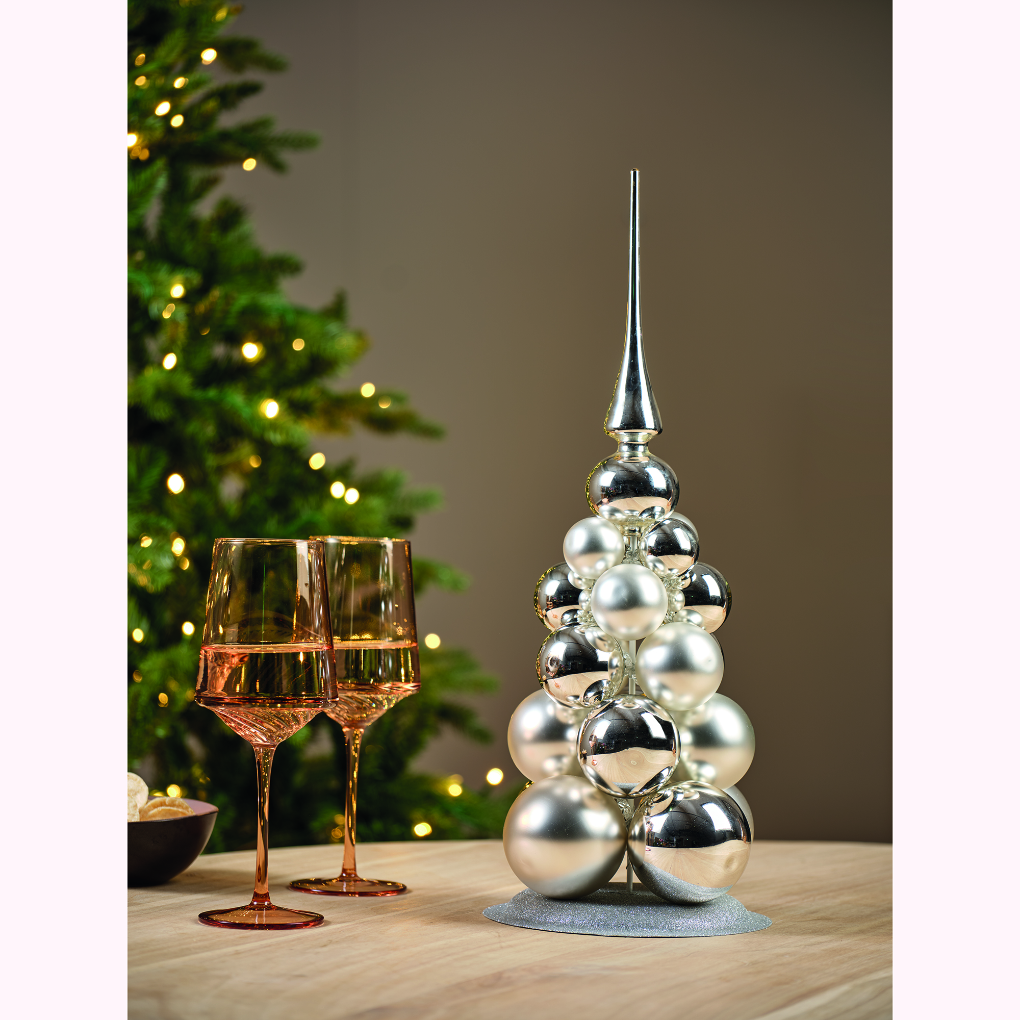 Kugelbaum - silber, Glas, Ø4cm