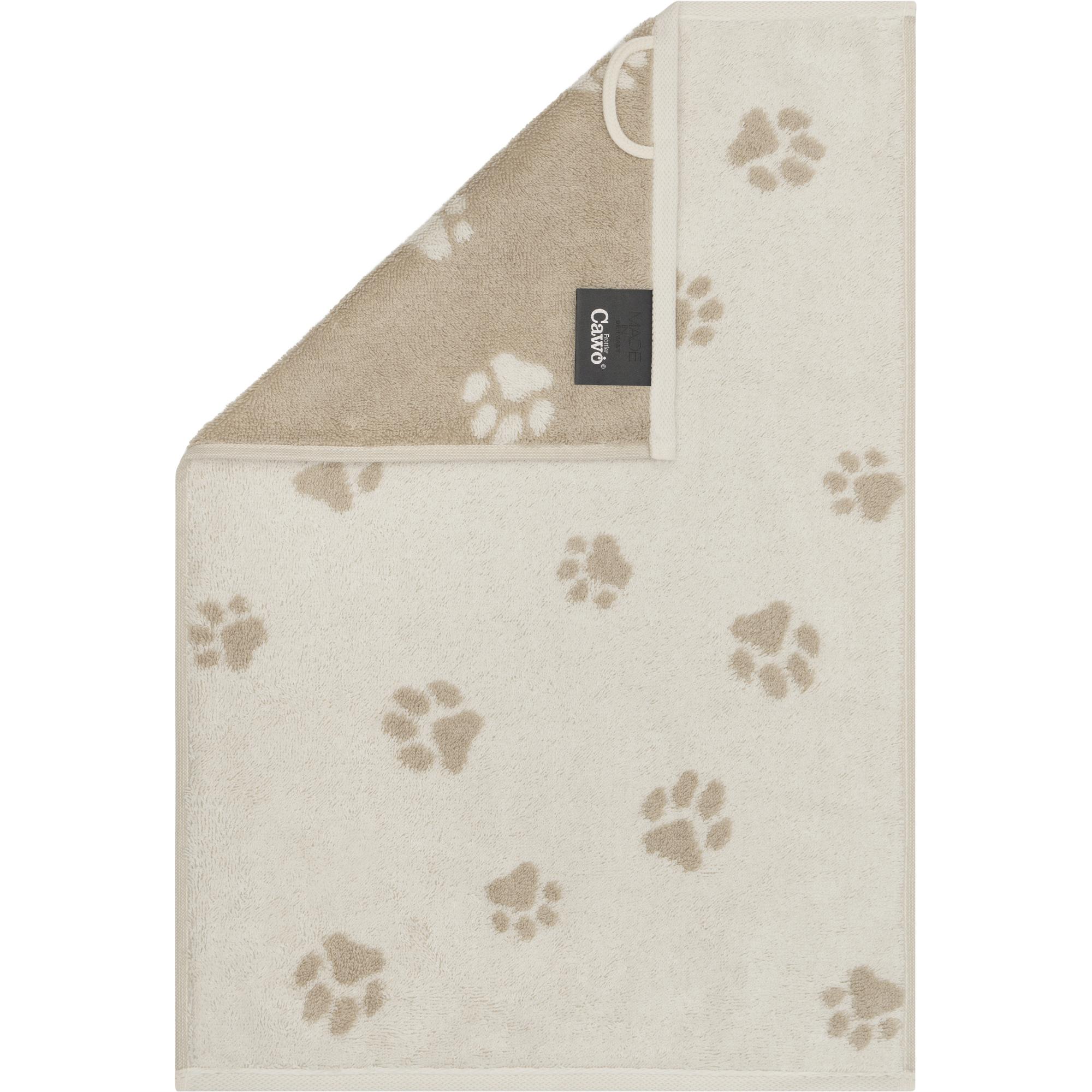 Gästetuch Pfoten, ca. 30x50cm, natur/beige - We love Dogs