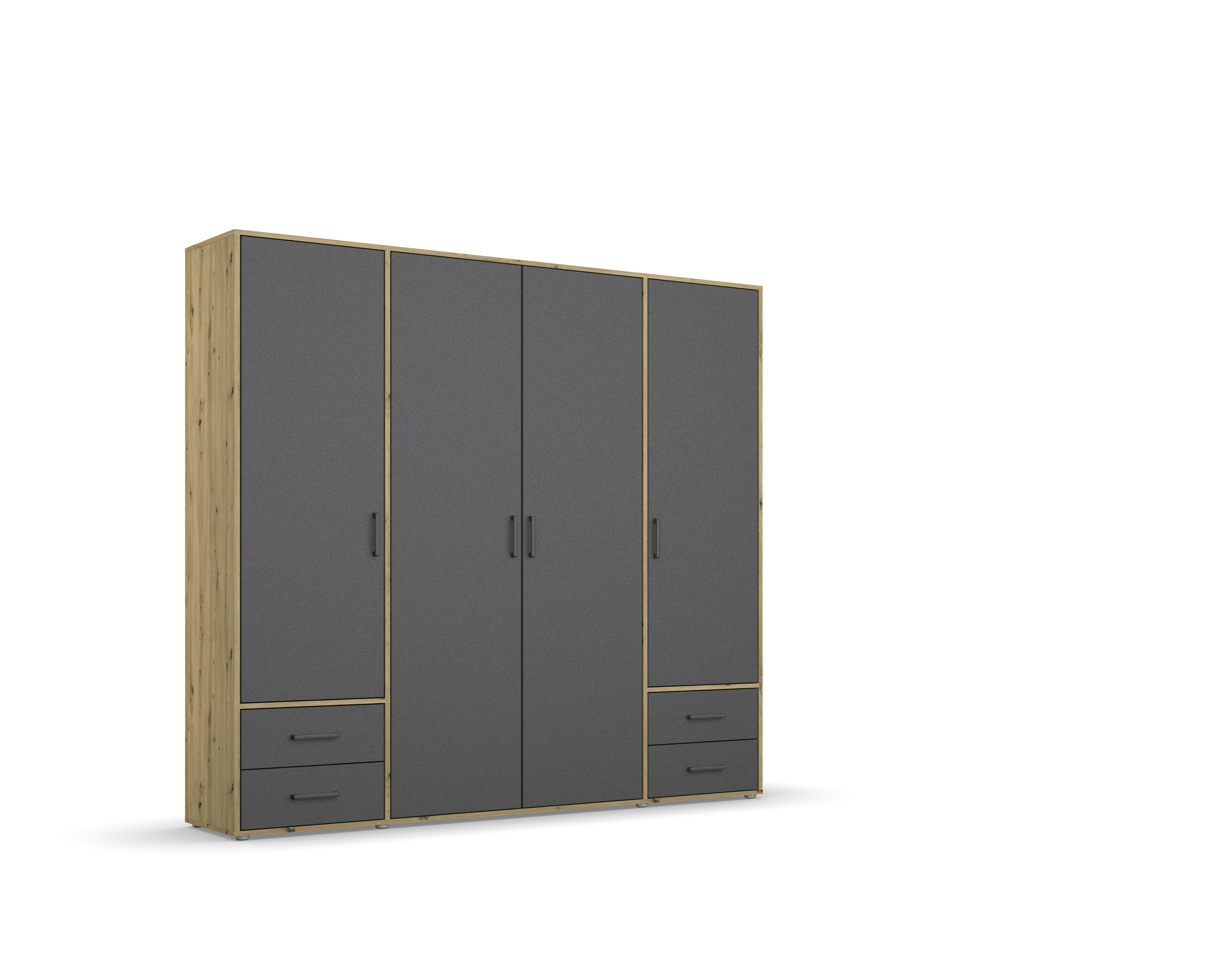 Drehtürenschrank, 4-türig, grau metallic - MyStyle 3055