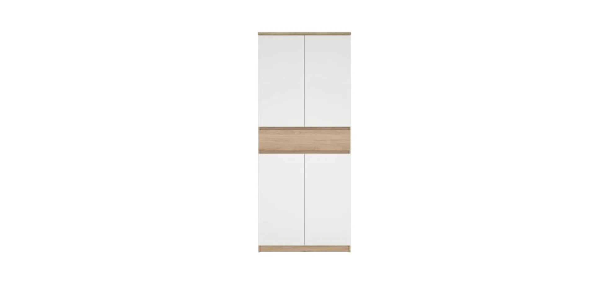 Schuhschrank - B ca. 81 cm, Jackson Hickory Nachbildung, Weiß