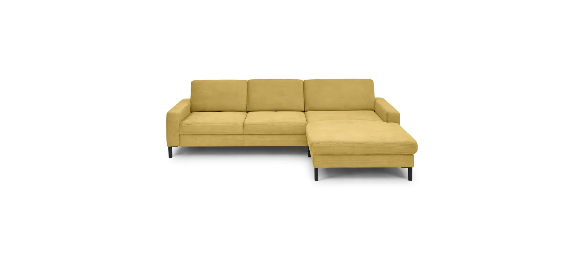  Ecksofa CALM MOVE 2.0 - 2,5-Sitzer mit Longchair rechts, Feincord, Gold