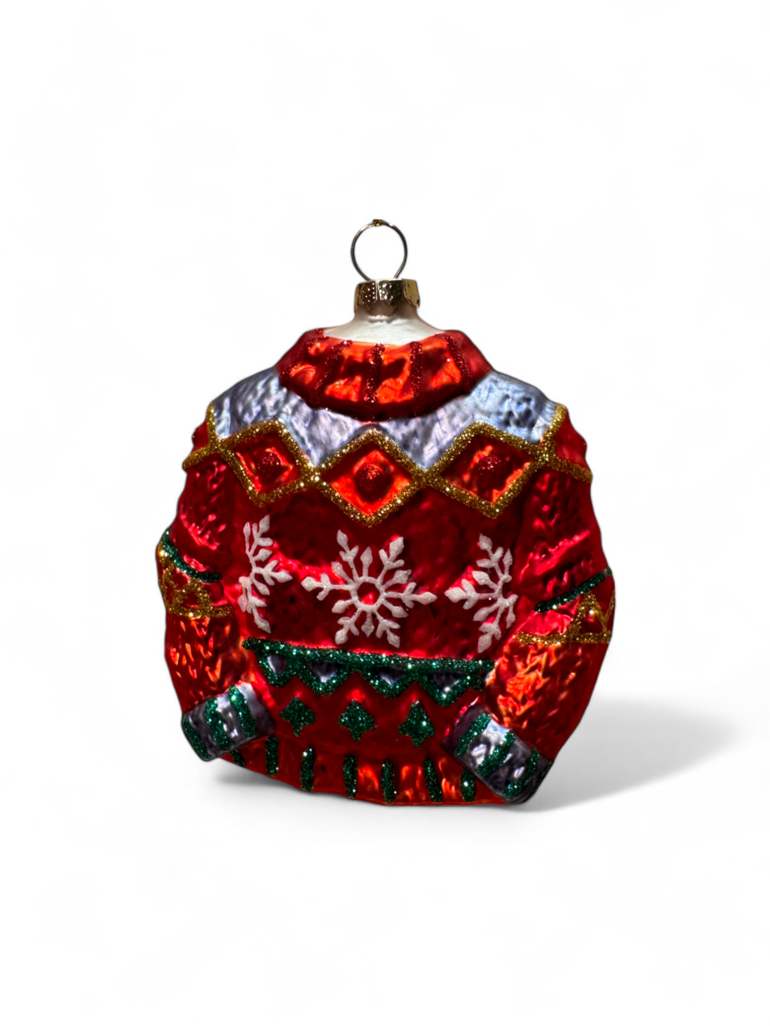 Weihnachtsbaumkugel Skipullover orange/braun - ca. 10cm