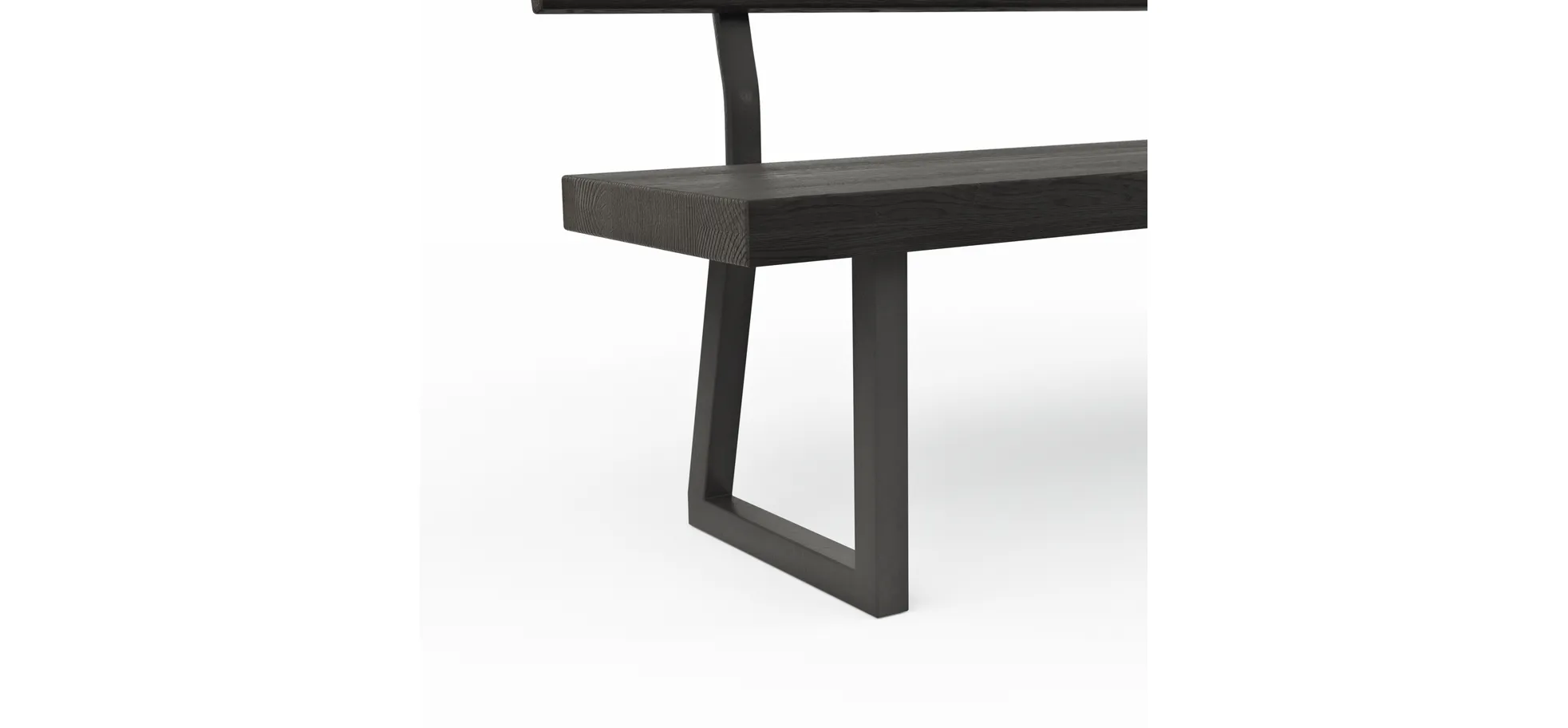 Holzbank Clifton - mit Rückenlehne, Breite ca. 180cm, Zerreiche massiv, smoked