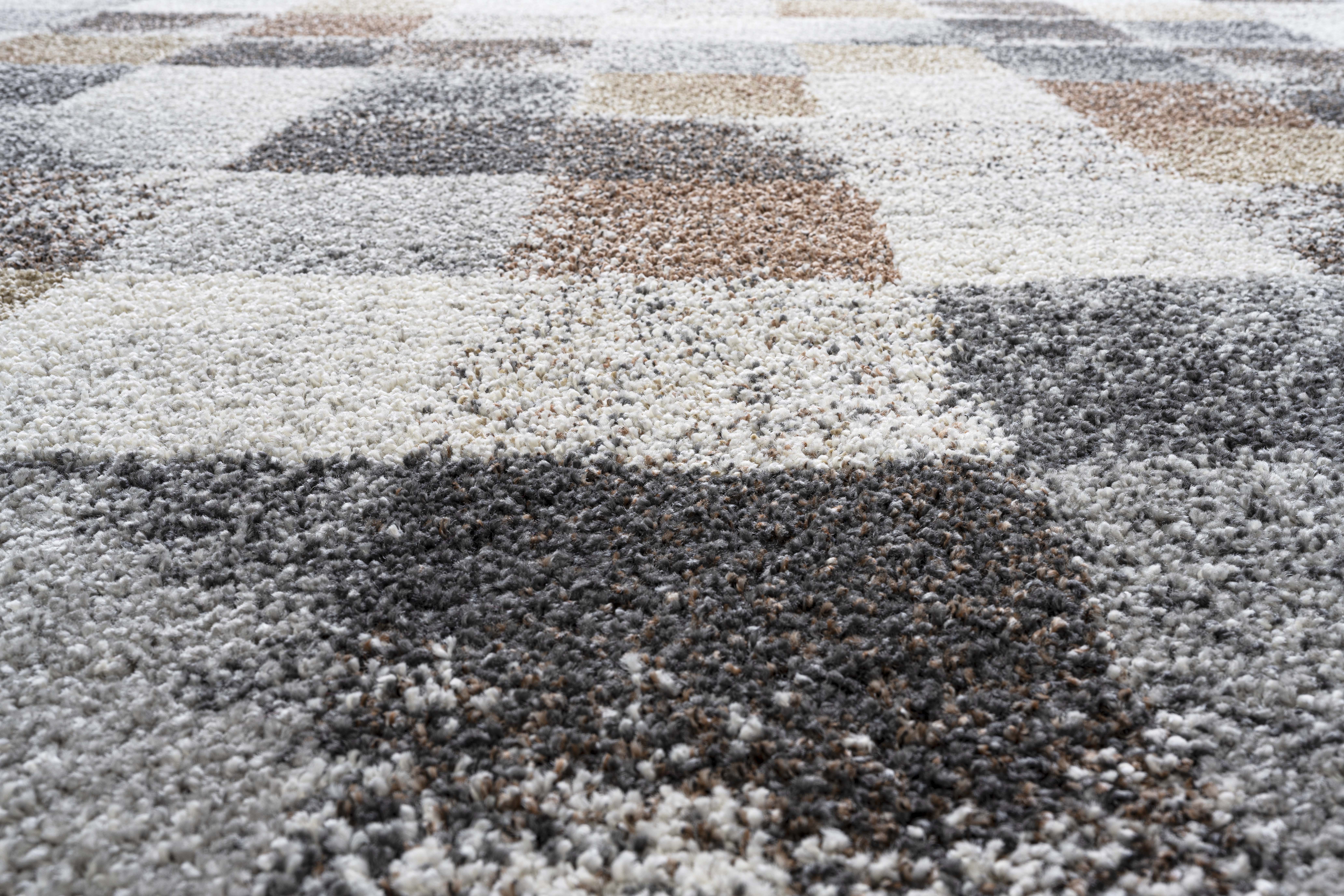 Webteppich, grau-goldfarben-braun, 160x230 cm - Rehari