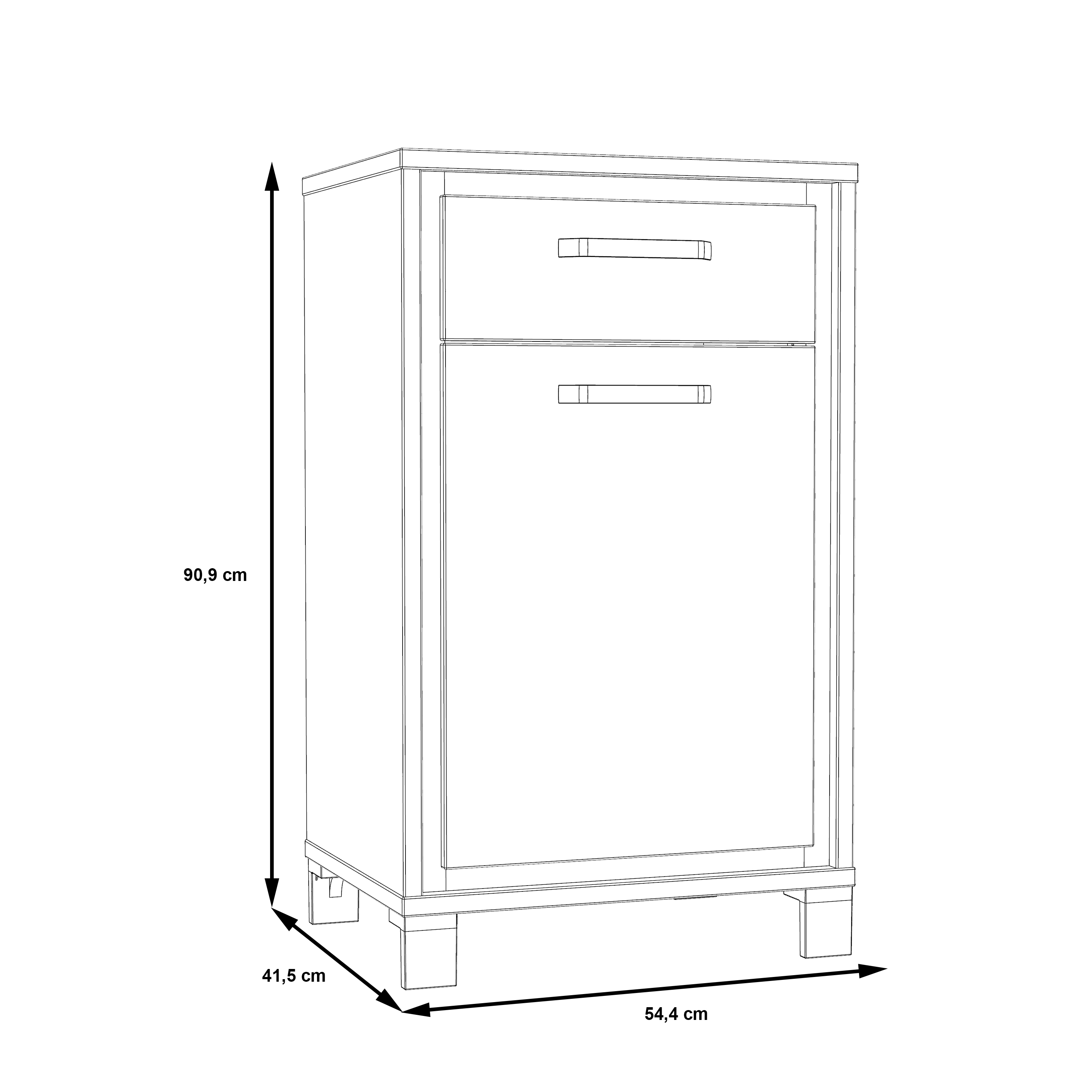 Schuhschrank, Artisan Eiche, schwarz - MyTogo557