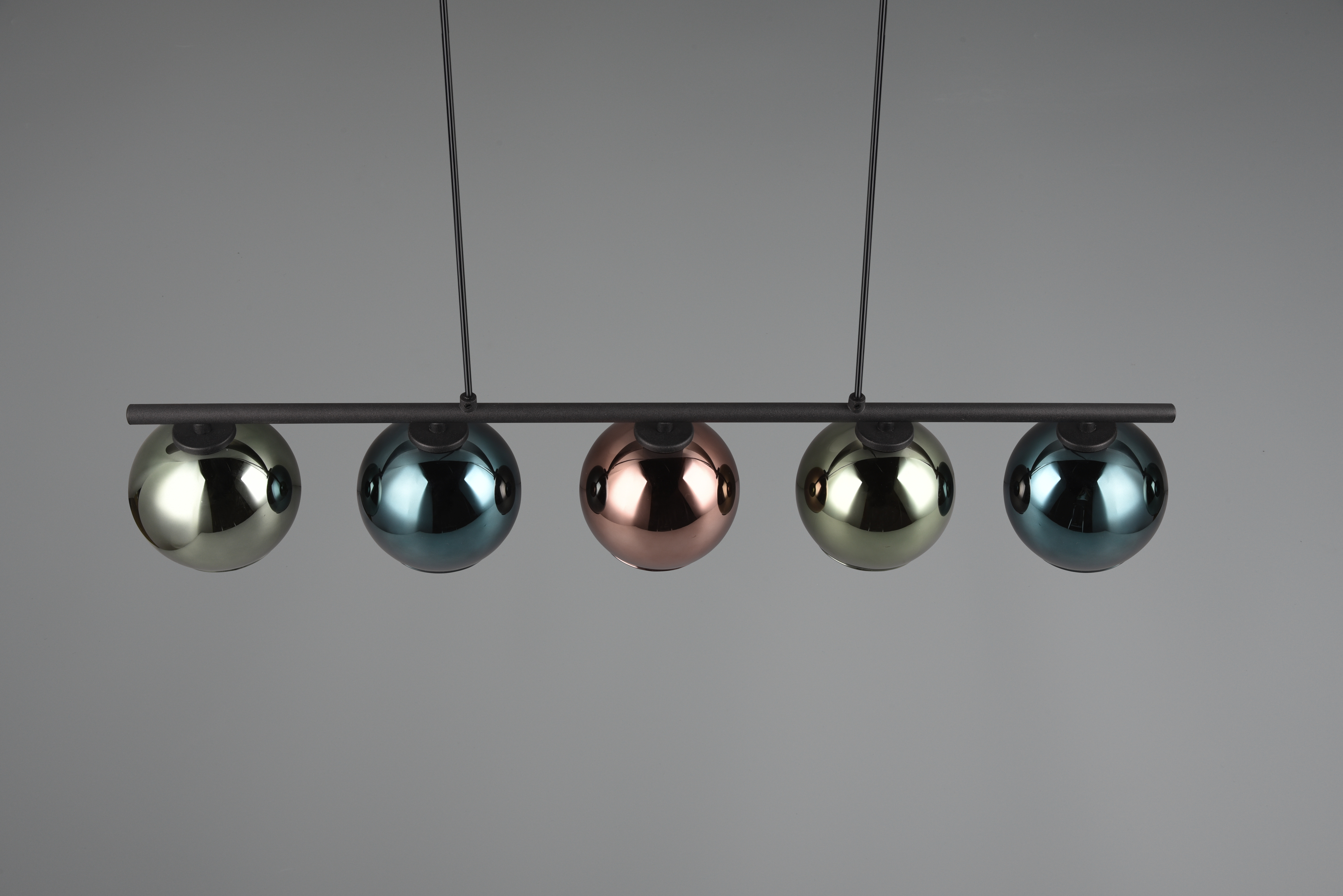 Pendelleuchte Sheldon - 5flg., Metall/multicolor, ca.83 x Höhe max: 150 cm