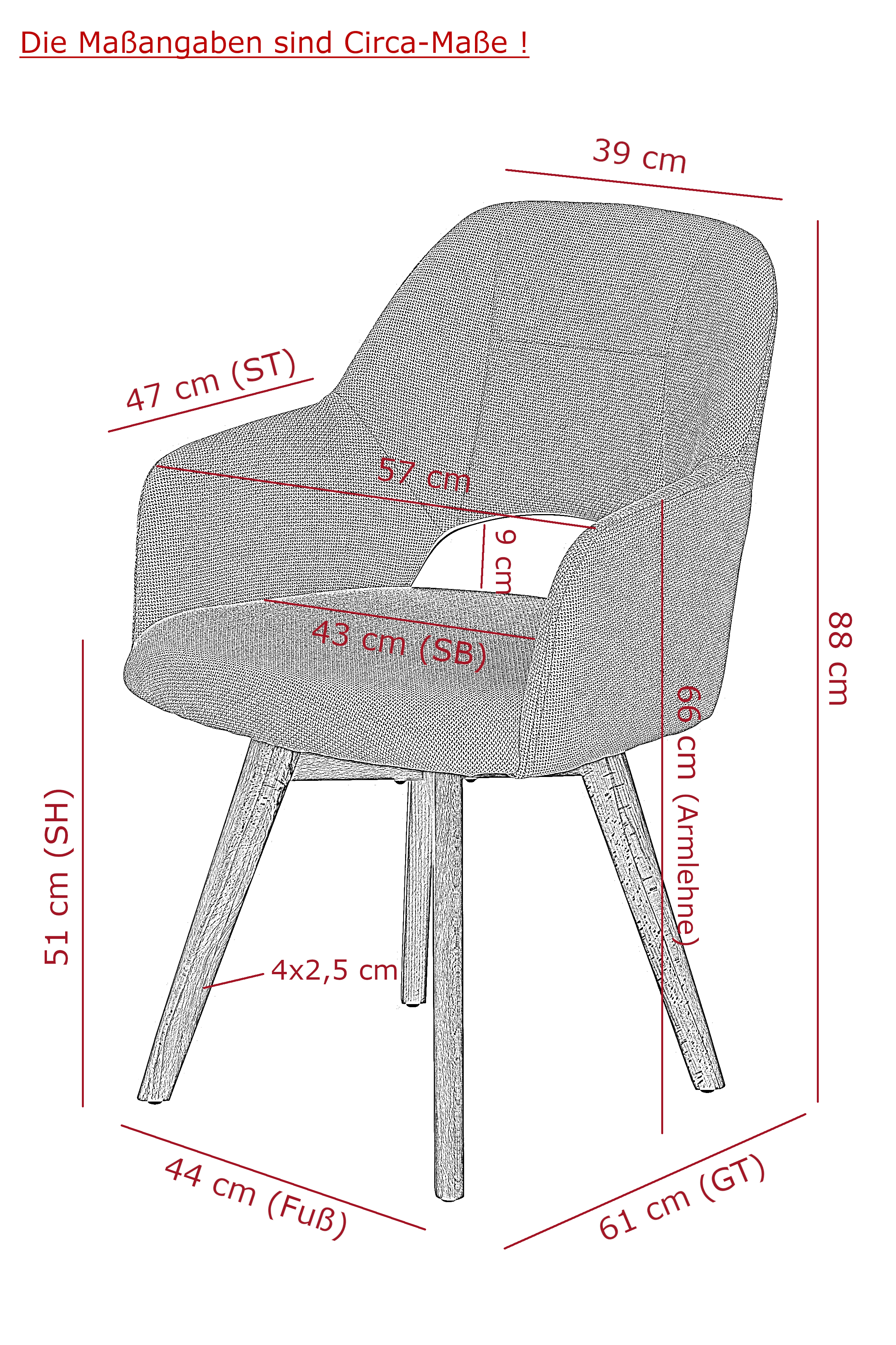 Armlehnstuhl, beige - MyStyle 4036