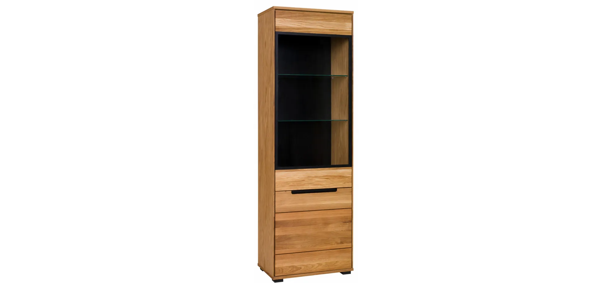 Vitrine, Eiche, 2-trg., Glas-/ Holztür - Edma