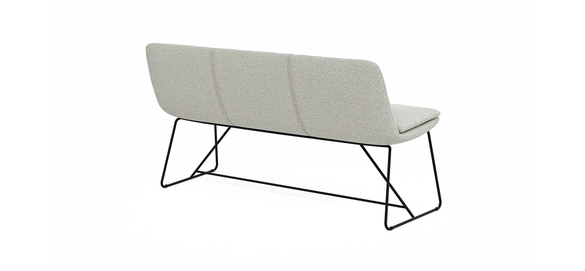 Polsterbank Macano - B ca. 160 cm, Stoff, Hellgrau