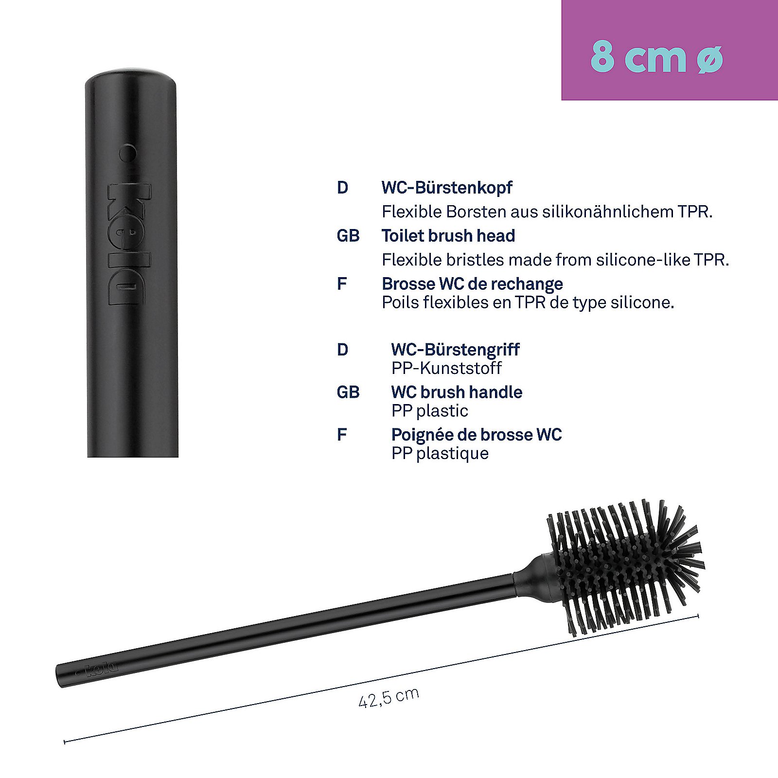 WC-Bürste La Brosse 42,5cm - TPR schwarz