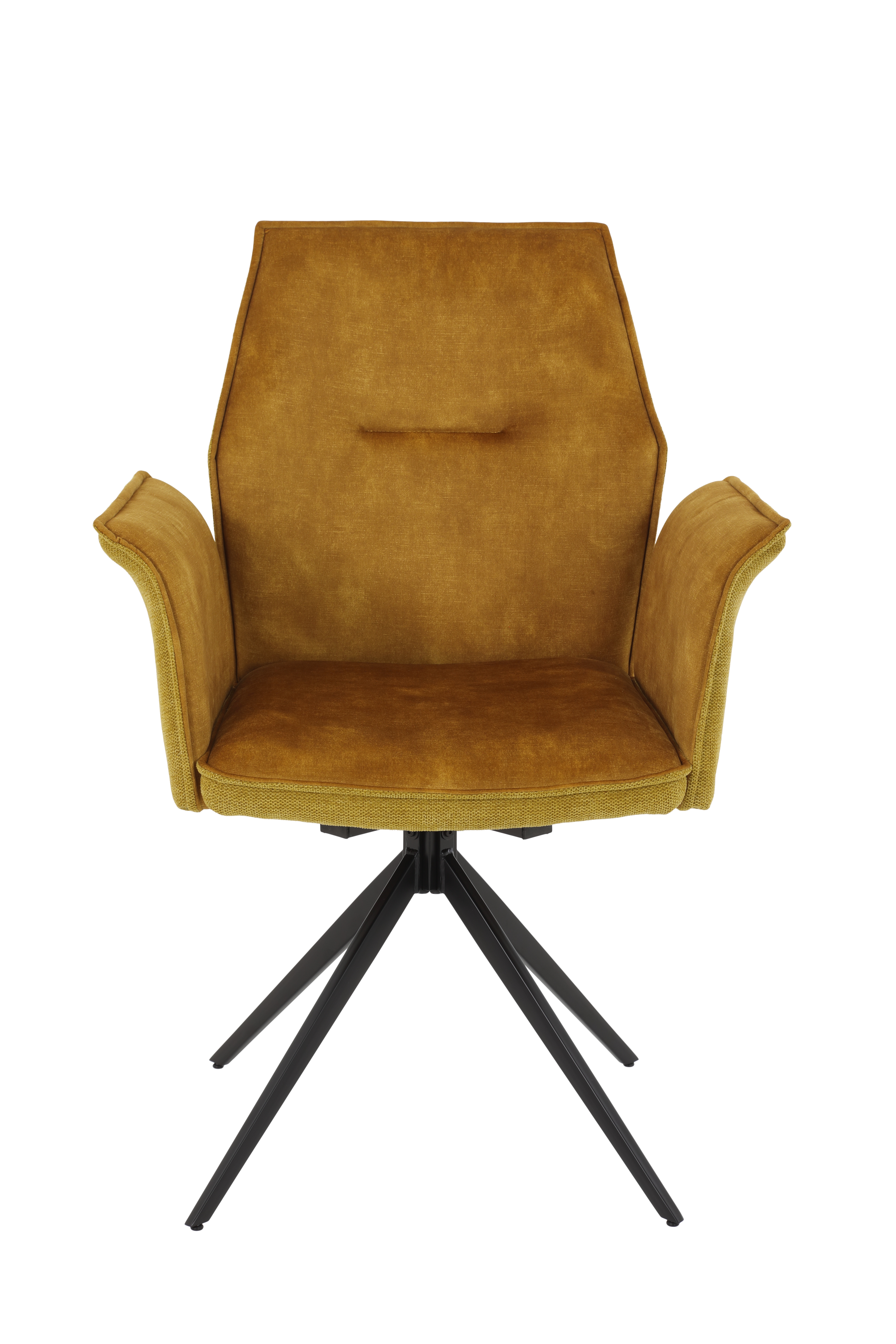 Sessel, Bezug gold farbig, Gestell schwarz - MyTrend358