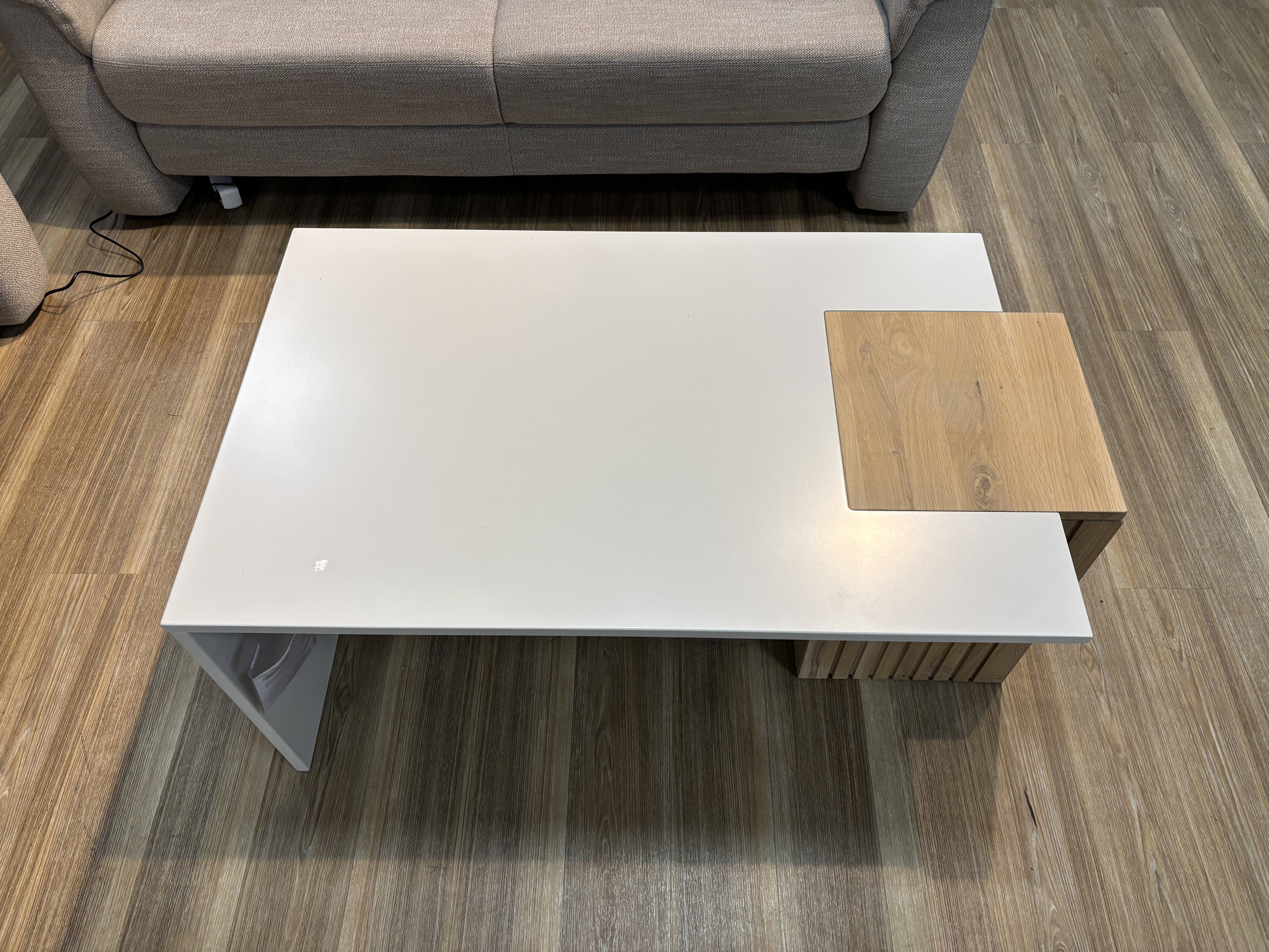 Couchtisch, MDF weiß-grau lackiert - LS23 Dunas