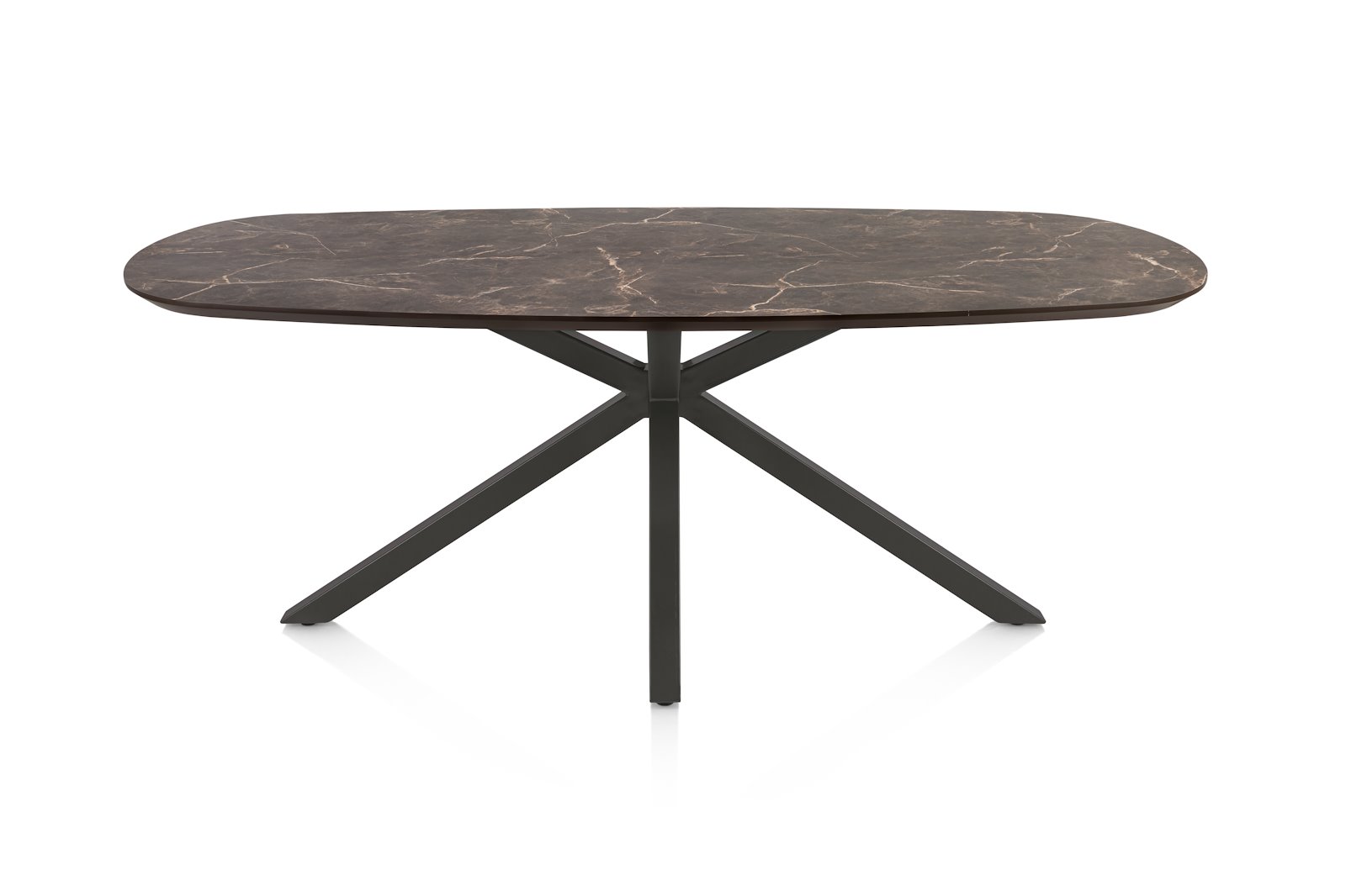 Esstisch, oval, Marmoroptik braun  - Caletta