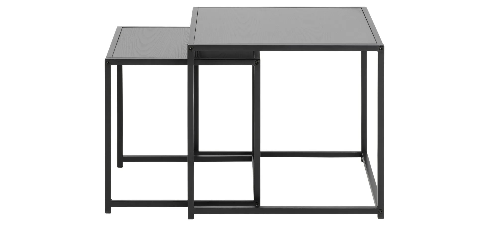 Couchtisch - 2er Set, Esche schwarz, Schwarz 