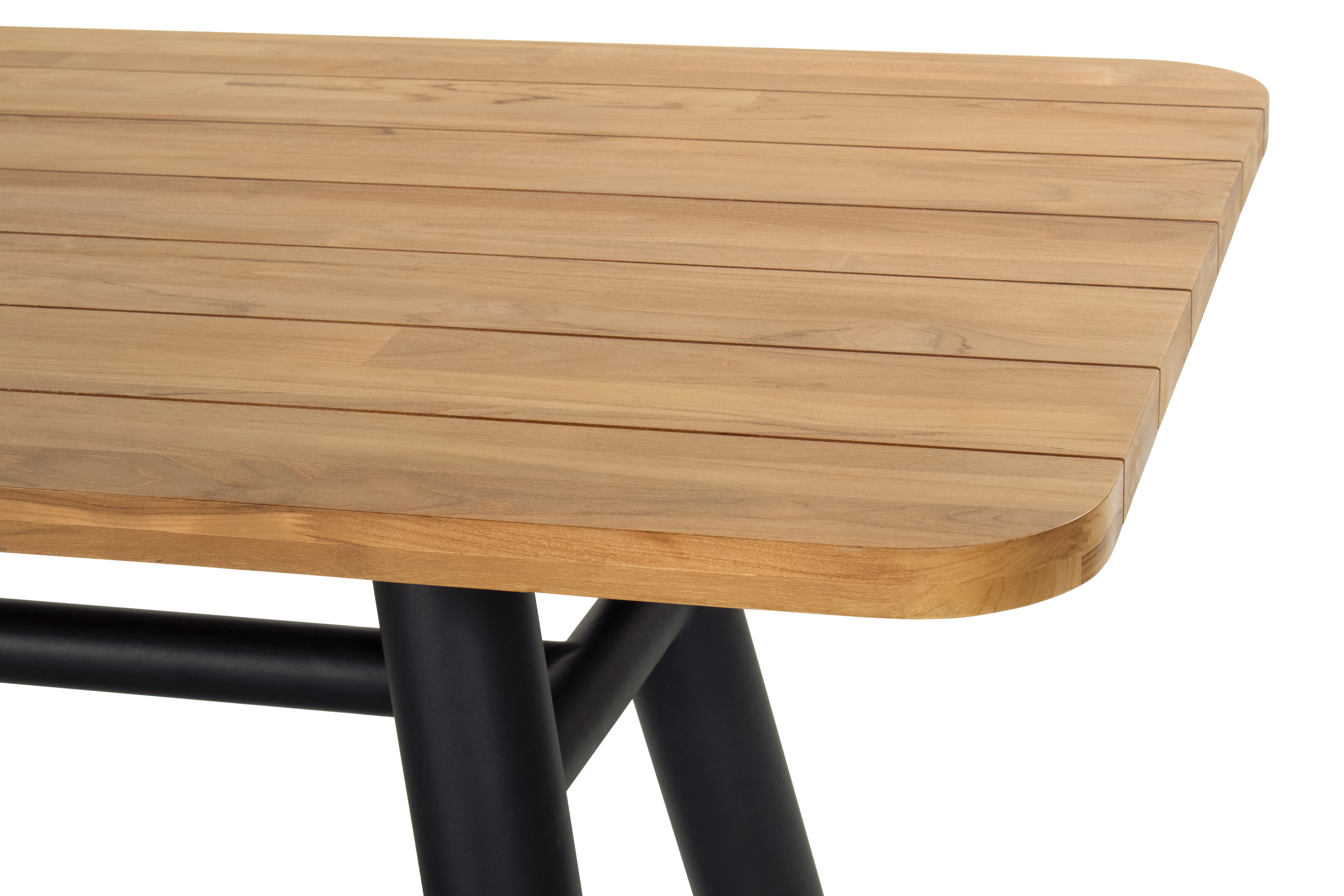 Ess-Dining-Tisch, Massivholz-Metall,Outdoor - Saba