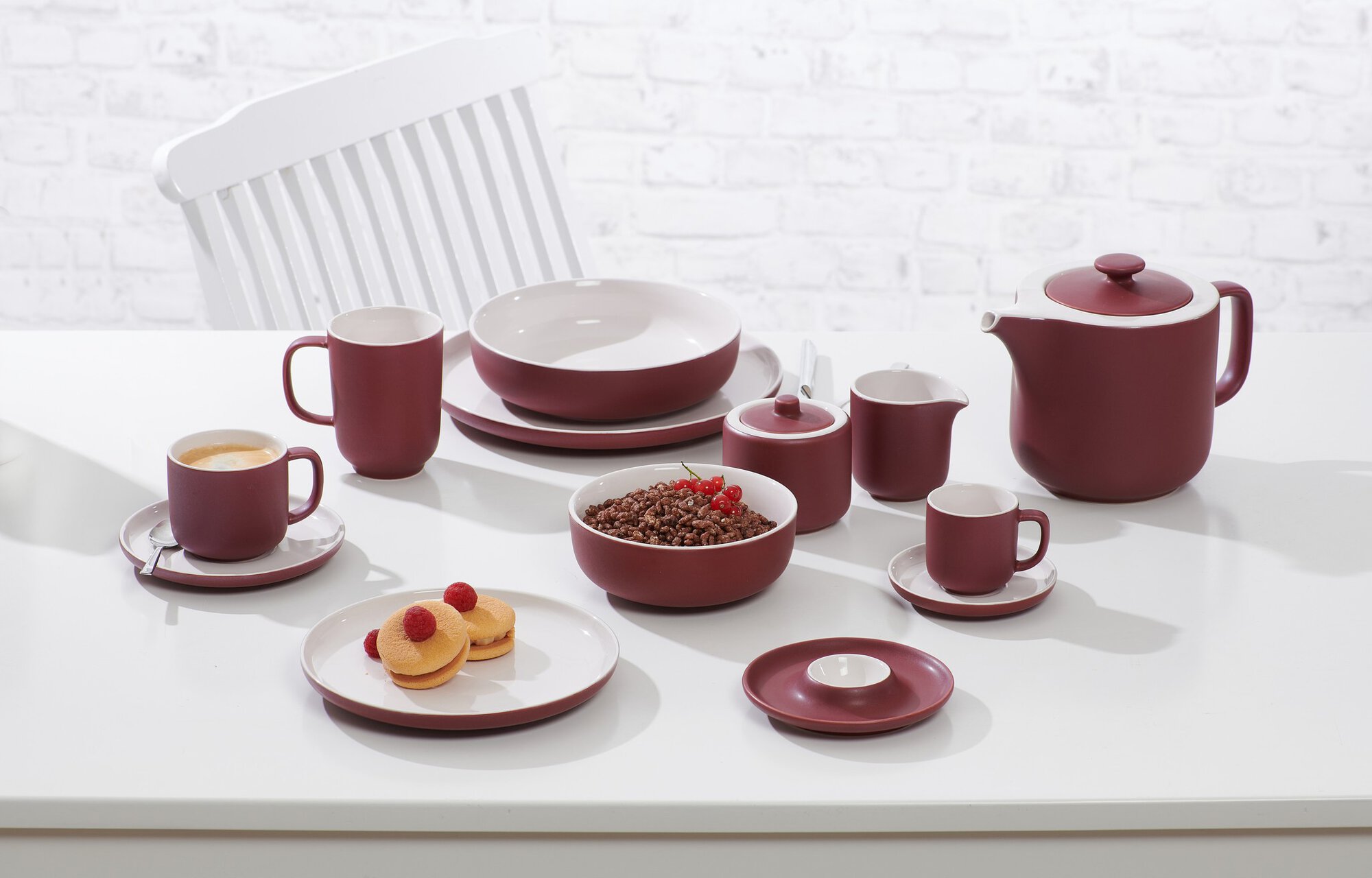 Untertasse Jasper Beere 15 cm - Steinzeug, spülmaschinenfest, rund, rot